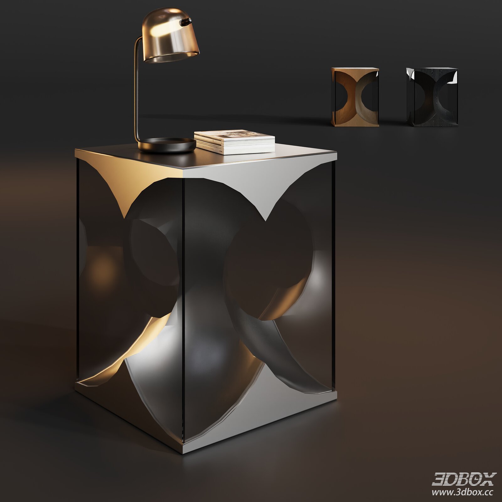Coffee Table Side Table 3D model - front view