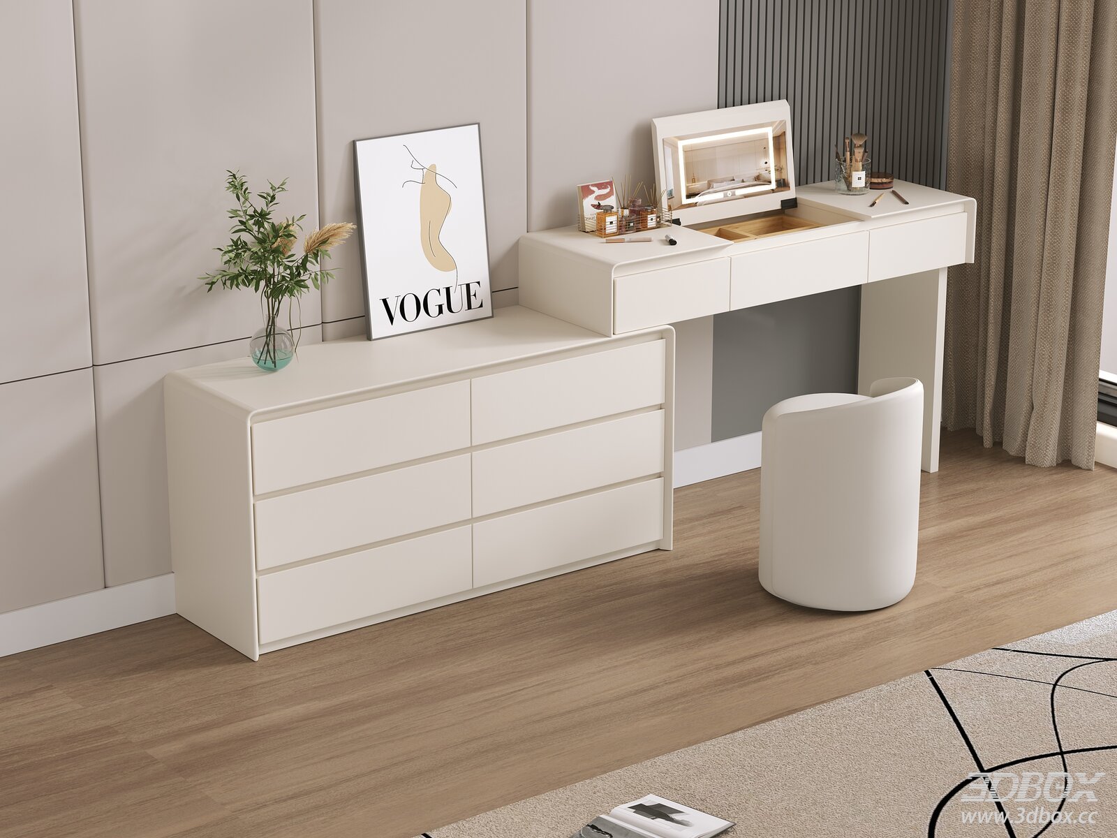 Modern Bedroom Dressing Table Lamp 3D model - front view