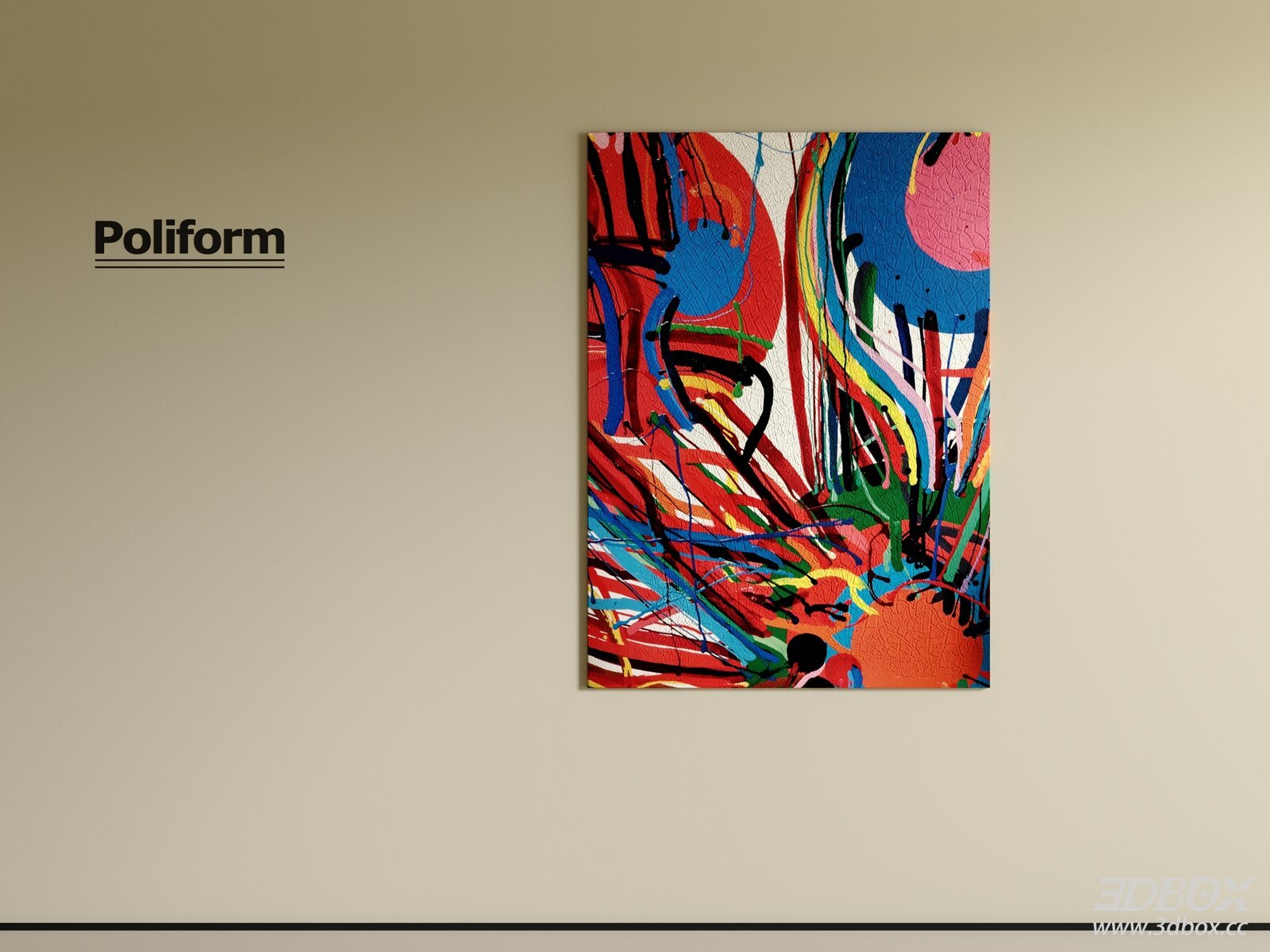 Modern Wall Art 3D model - front view