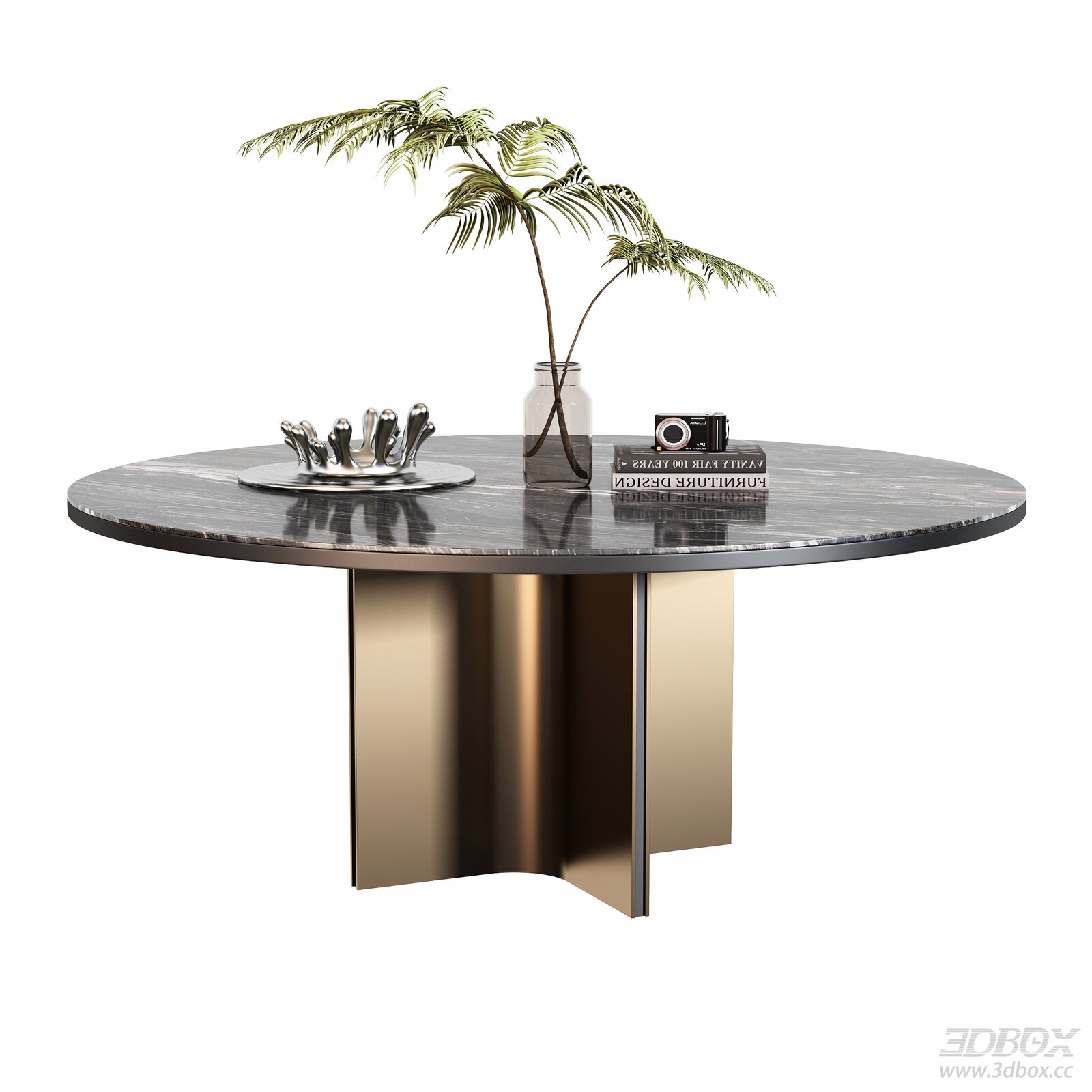 Modern Dining Table Round 3D model - thumbnail 1