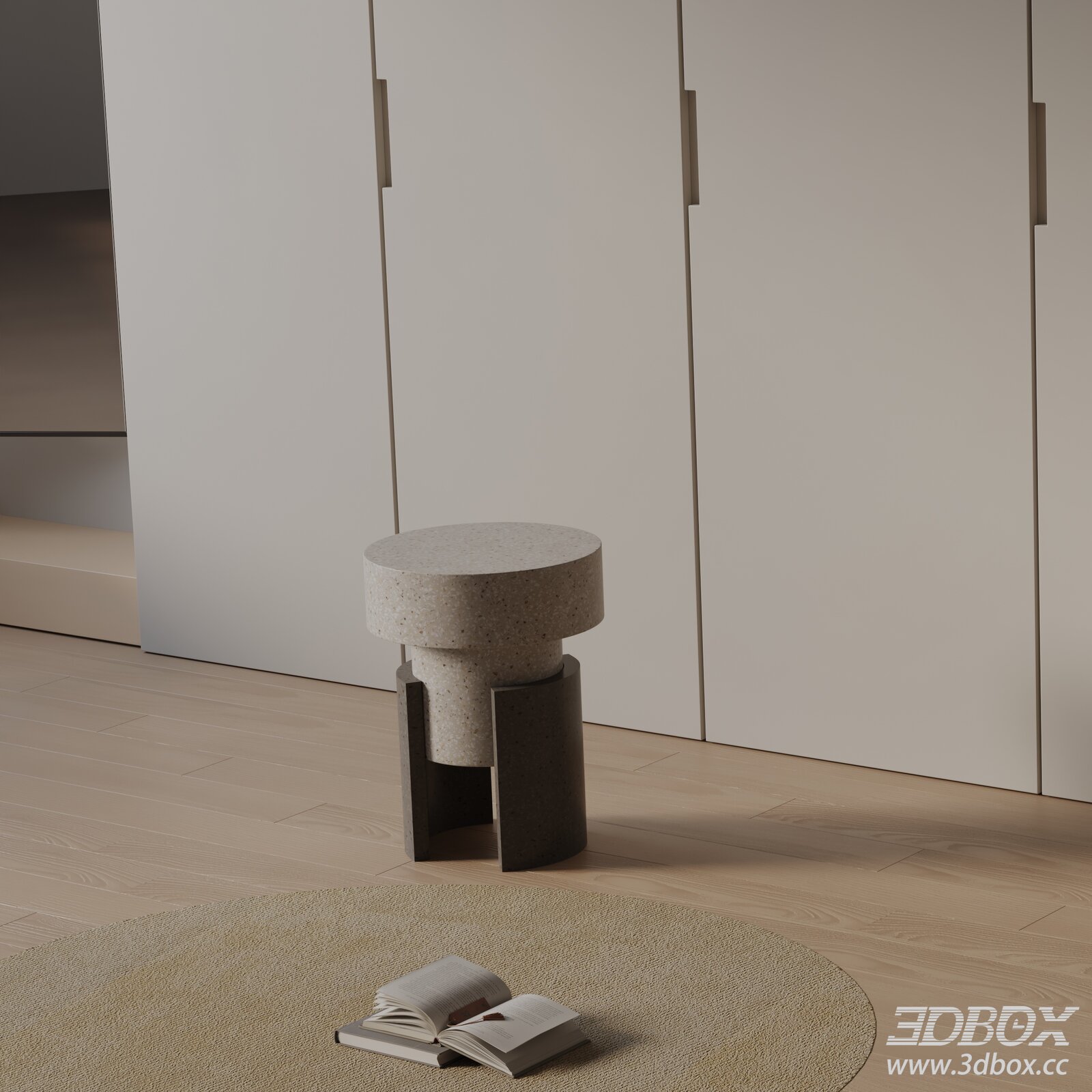 Modern Nightstand 3D model - thumbnail 1