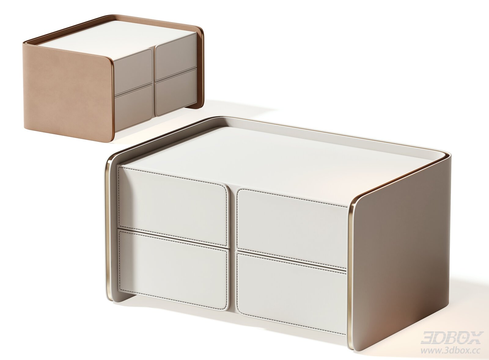 Modern Nightstand 3D model - front view