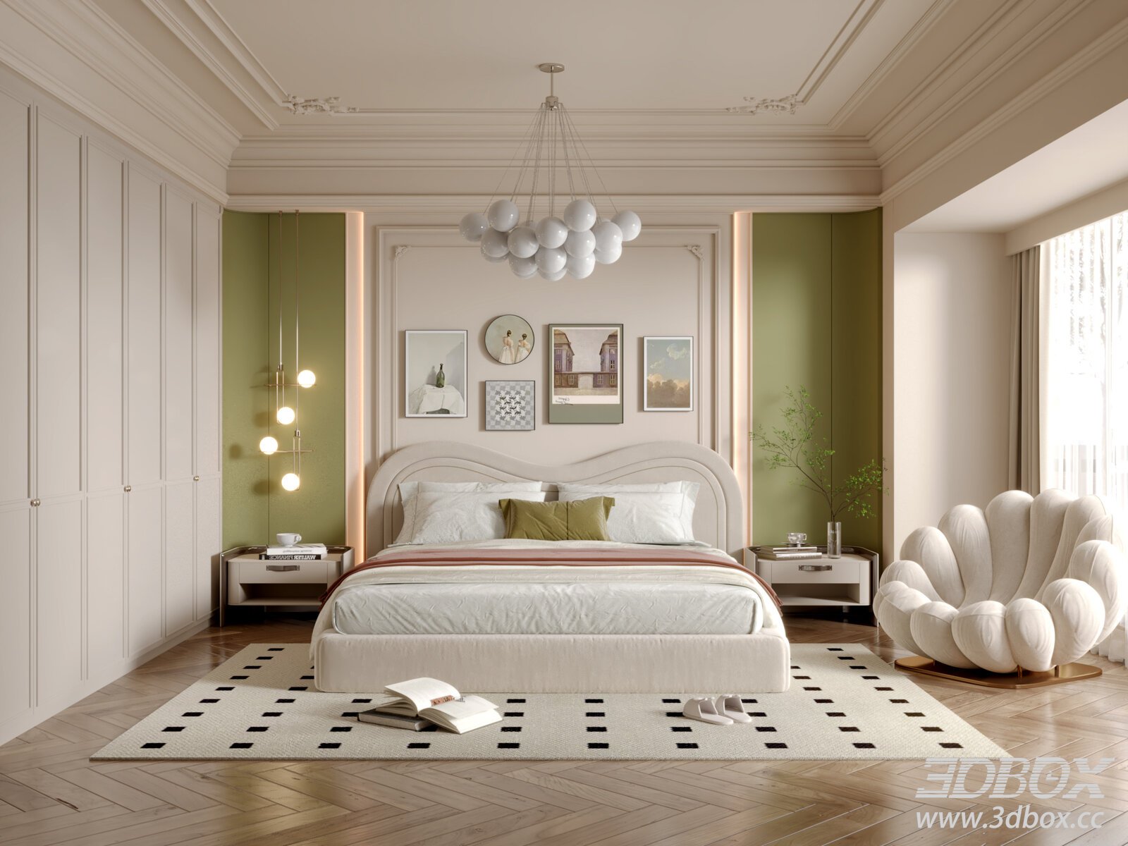 French Bedroom 3D model - thumbnail 1