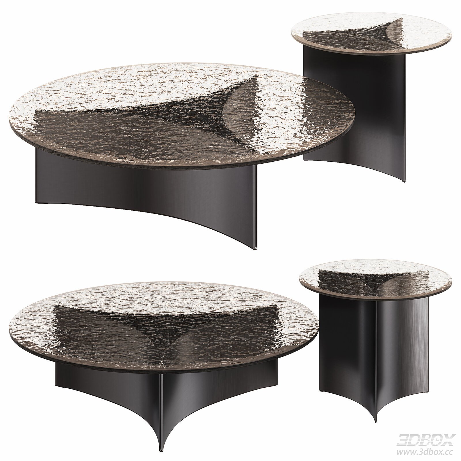 Modern Coffee Table Set 3D model - thumbnail 1