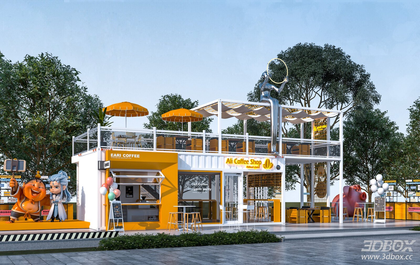 Outdoor Shop 3D Model 3D model - front view