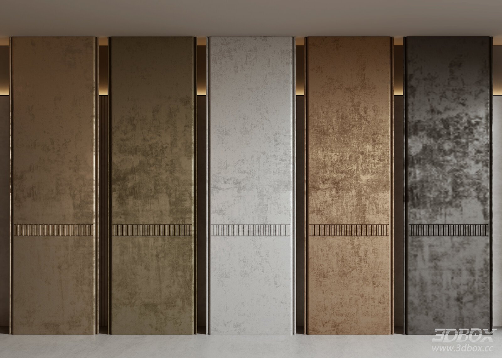 Modern Wall Covering Textures 3D Model 3D model - front view