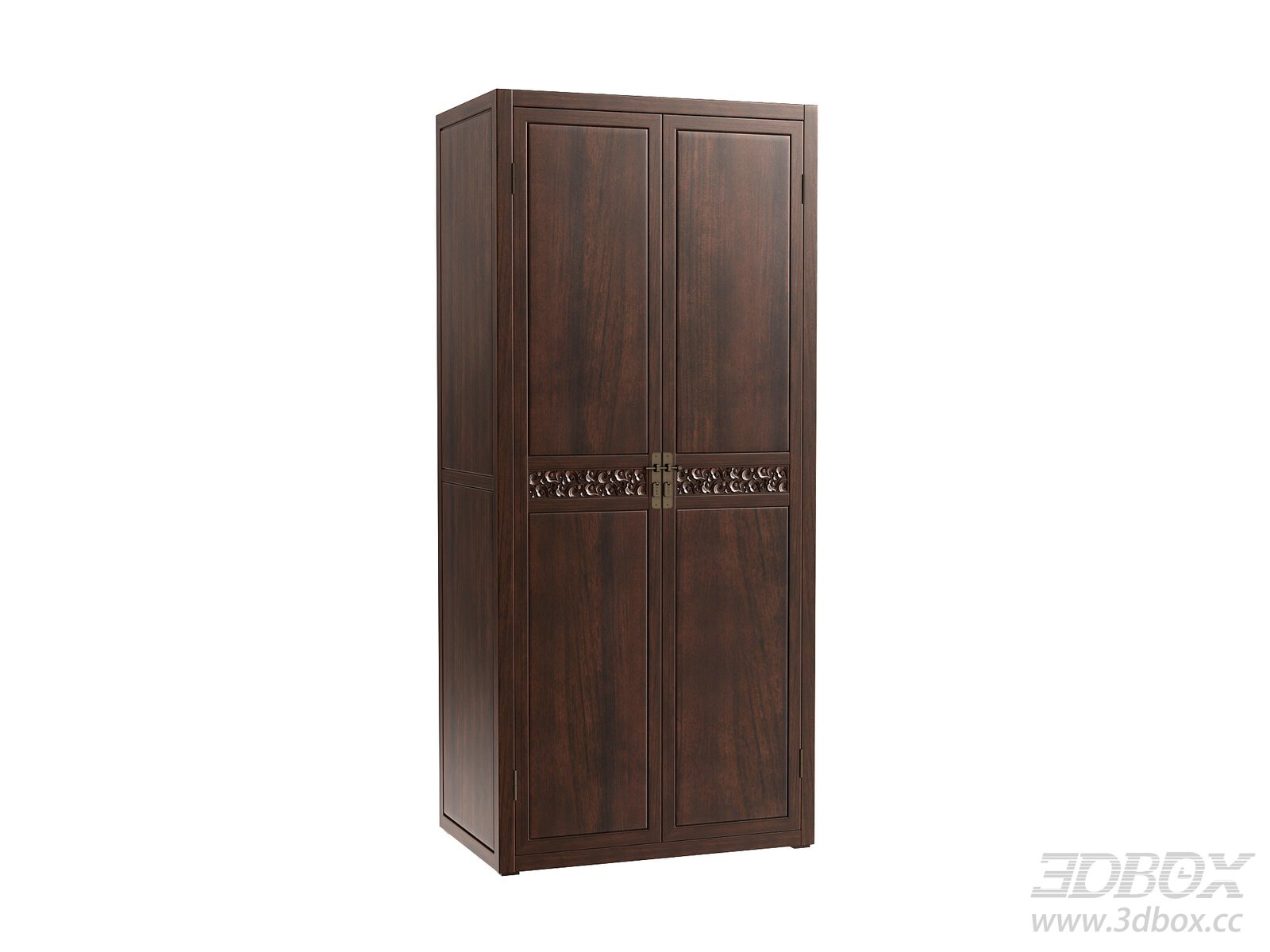 Wooden Wardrobe 3D Model 3D model - thumbnail 1