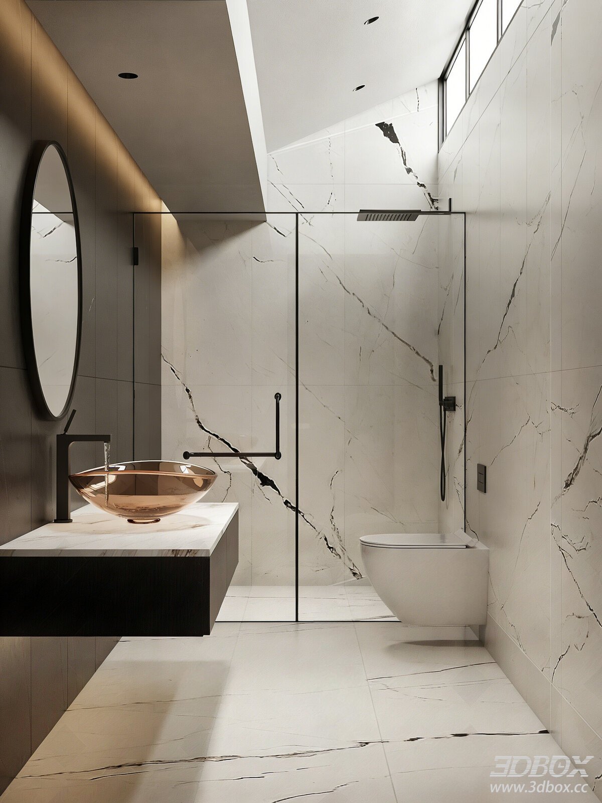 Modern Bathroom 3D Model 3D model - thumbnail 1