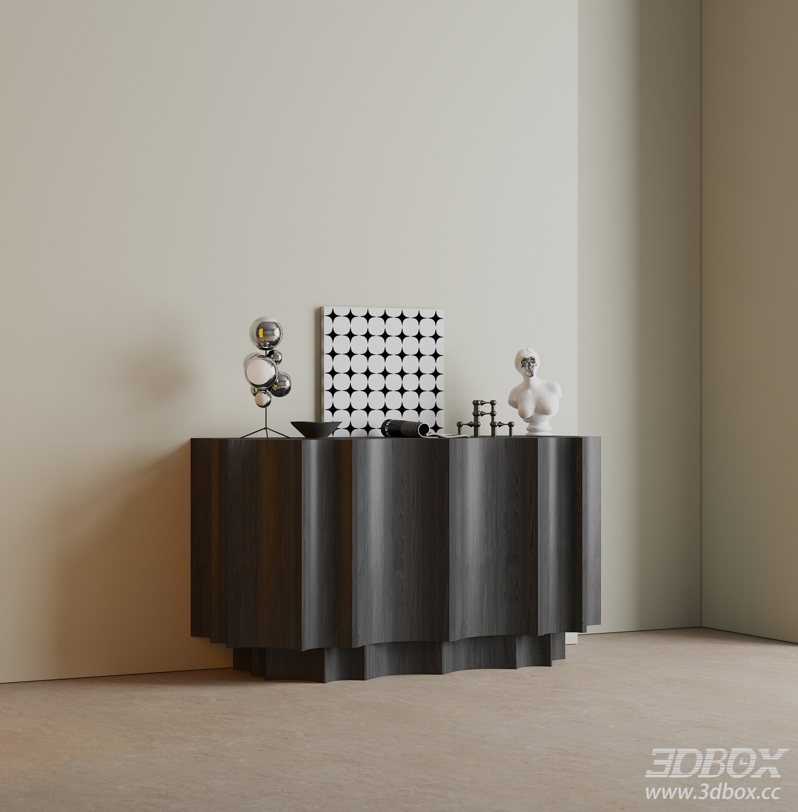 Modern Sideboard 3D Model 3D model - thumbnail 1