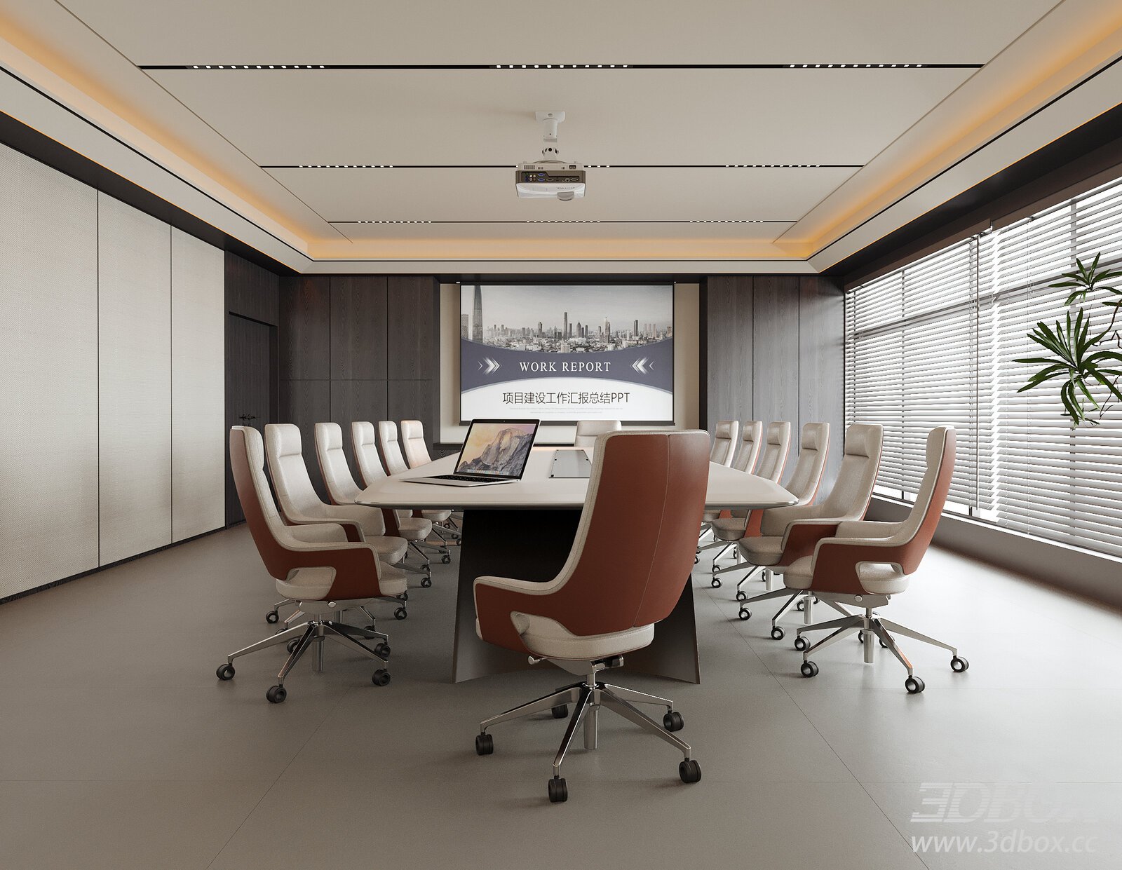Modern Meeting - Conference Room 3D Model 3D model - thumbnail 1