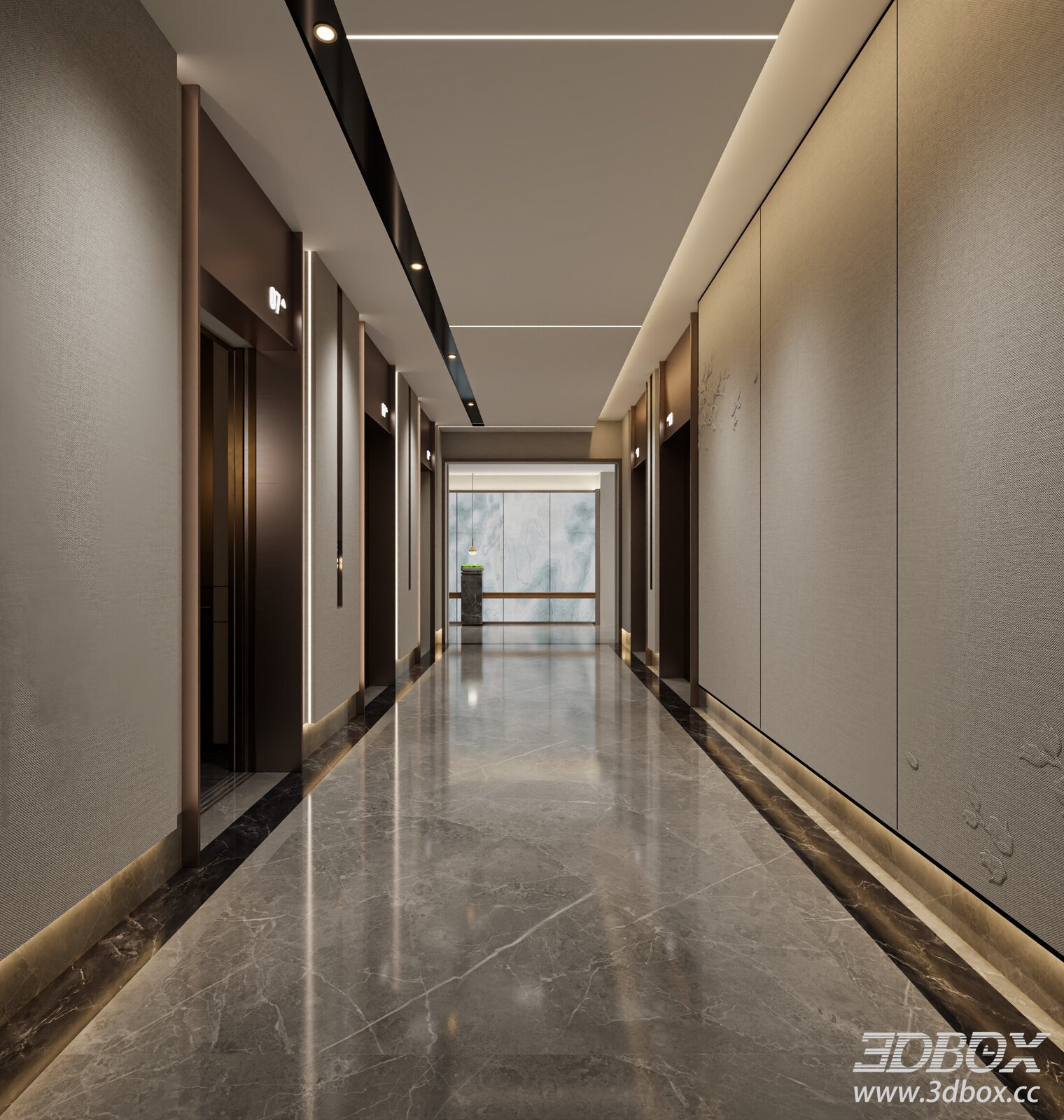 Modern Hallway 3D model - thumbnail 1