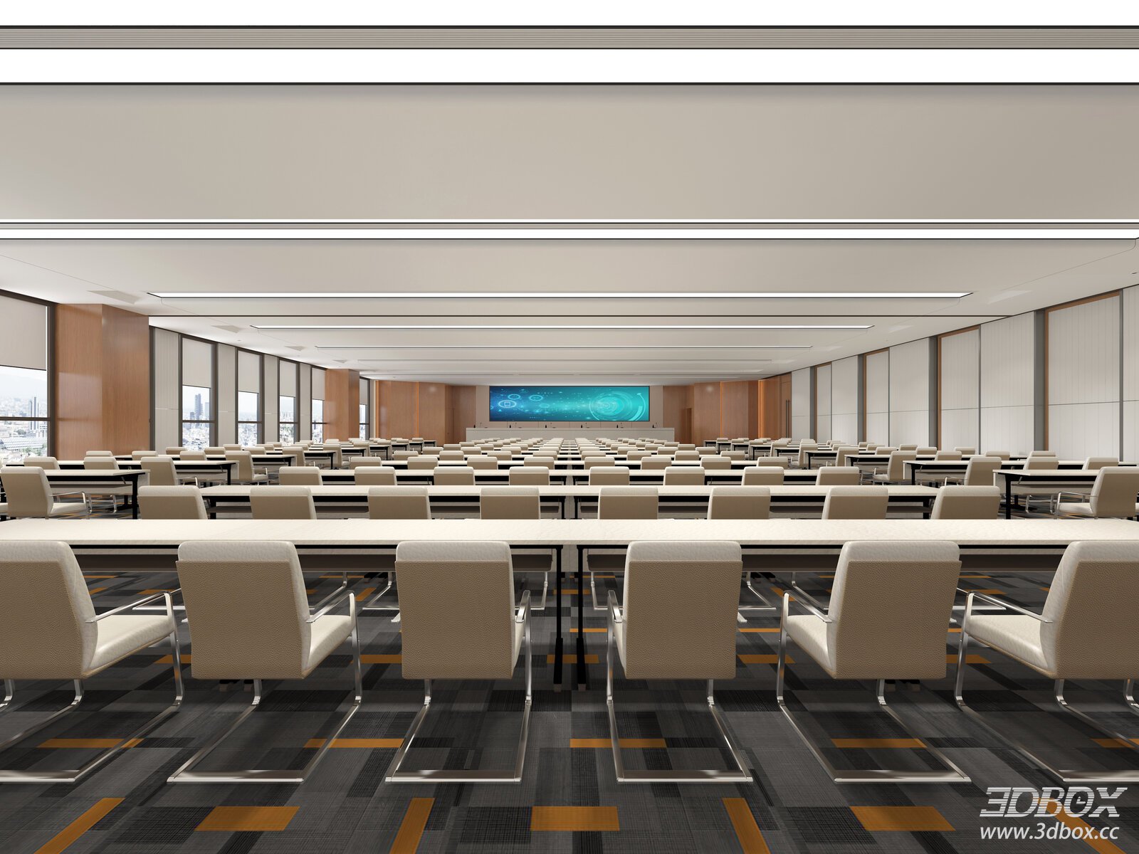Modern Conference Room Interior Model 3D model - front view