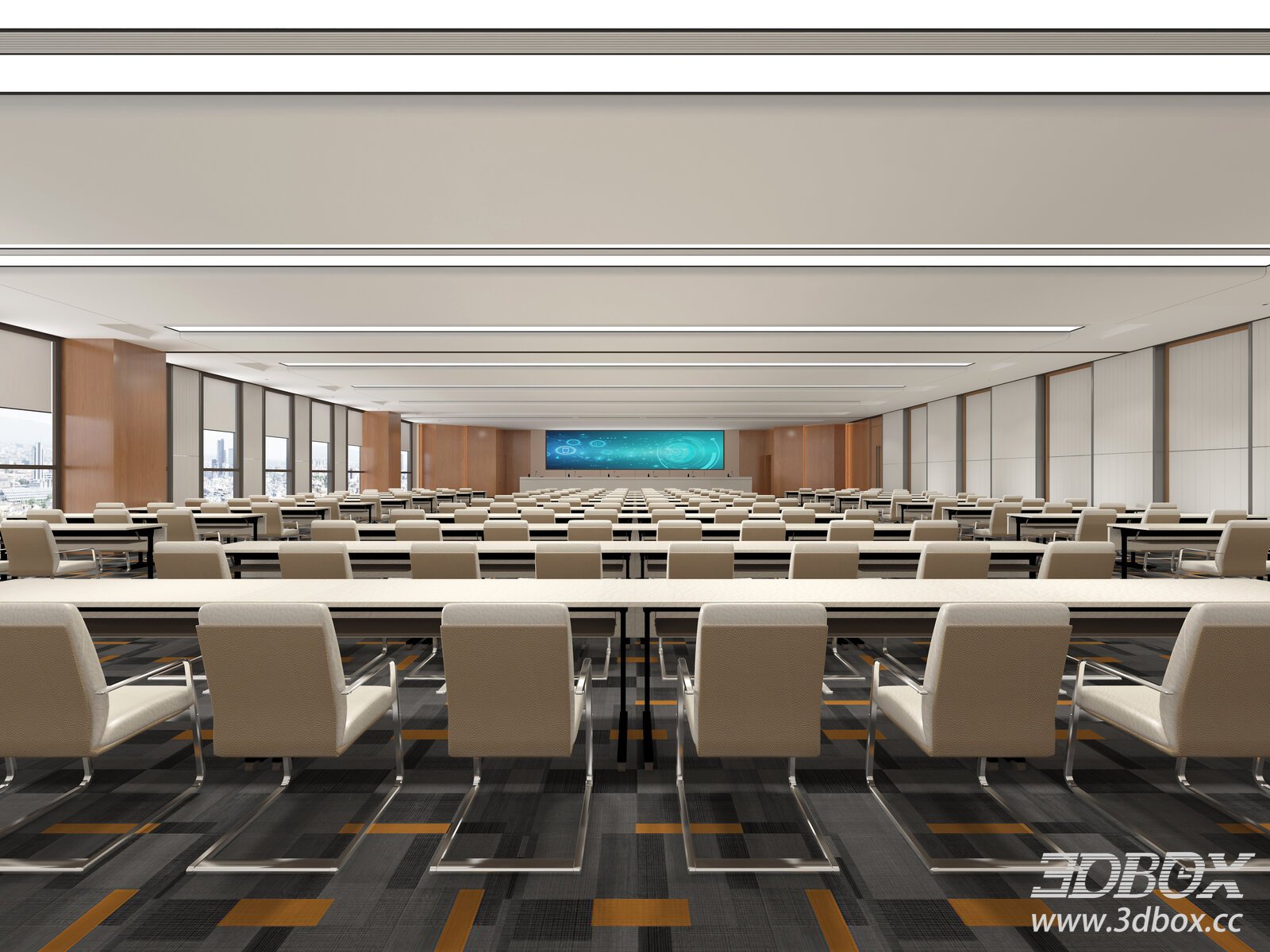 Modern Conference Room Interior Model 3D model - thumbnail 1