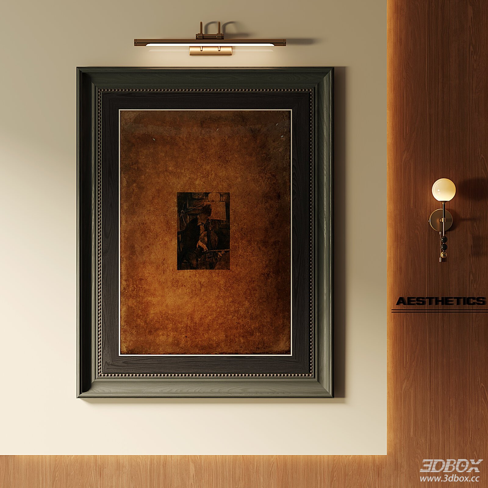 Modern Wall - Mounted Picture Frame 3D model - thumbnail 1