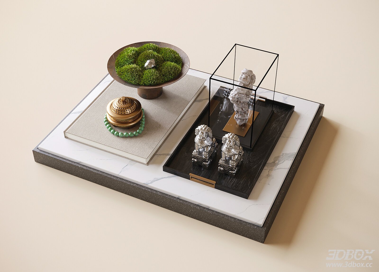 Modern Decorative Objects Set 3D model - front view