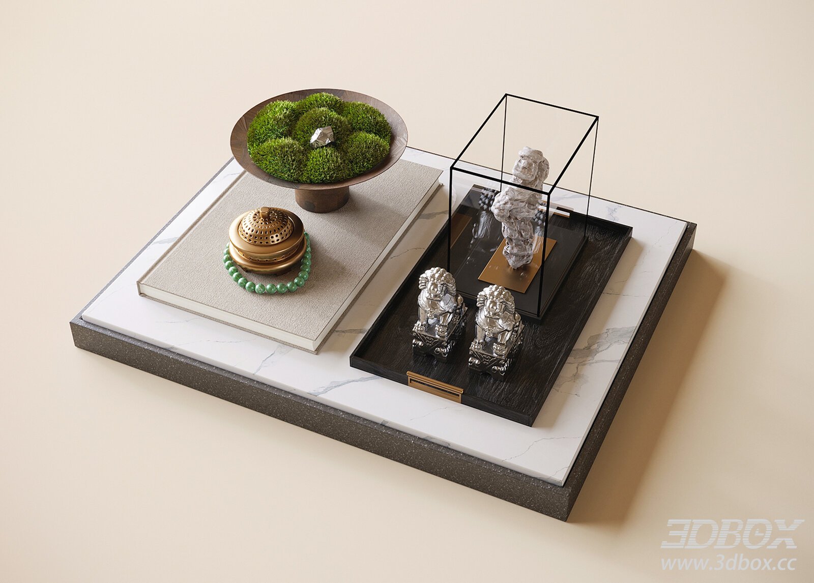 Modern Decorative Objects Set 3D model - thumbnail 1