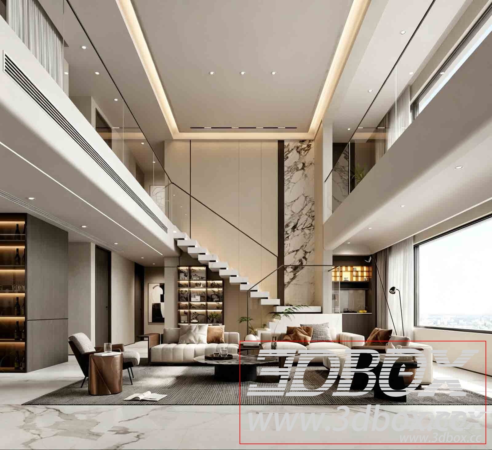 Modern Living Room 3D model - thumbnail 1