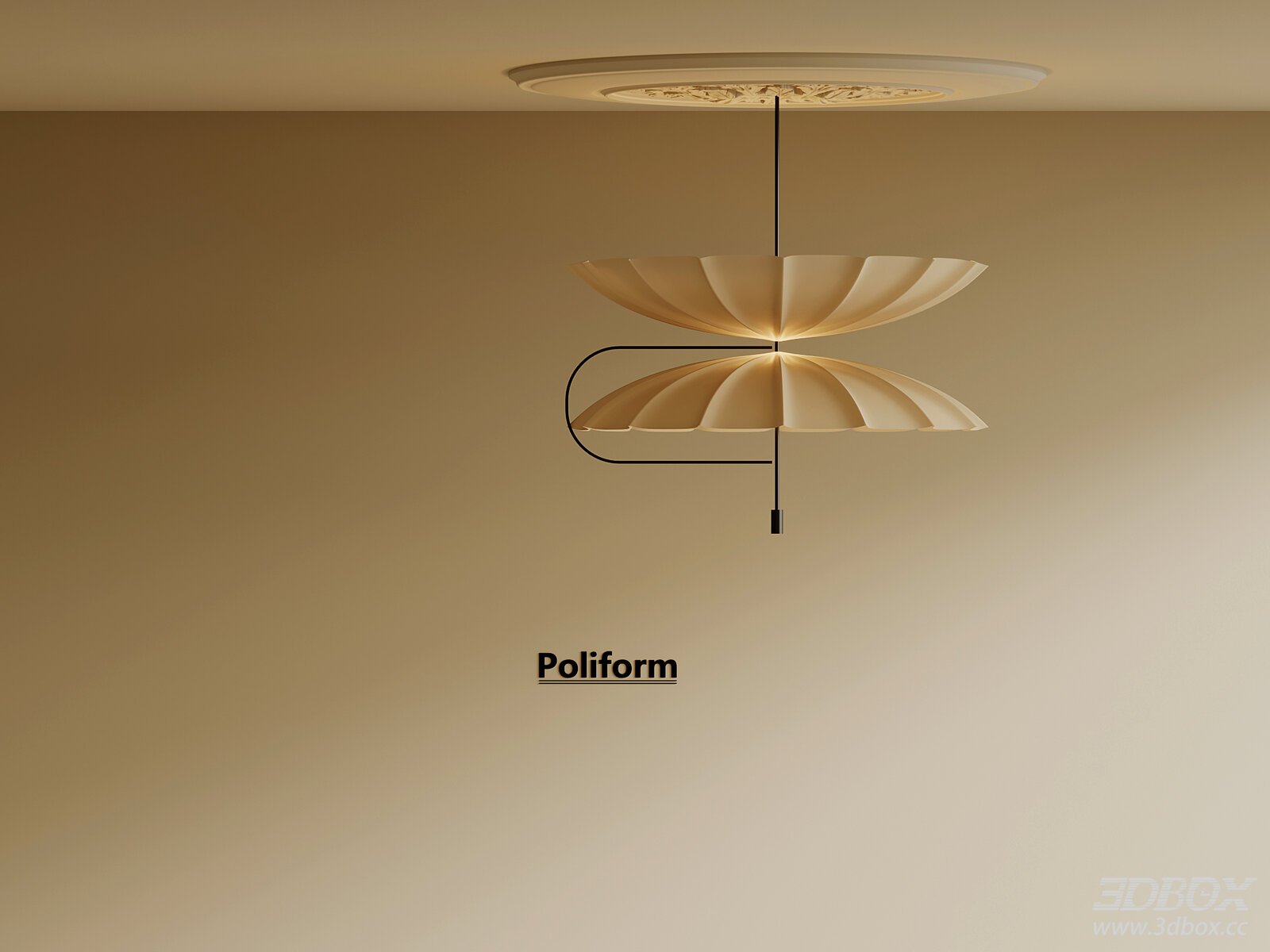 Modern Ceiling Lamp by Poliform 3D model - front view