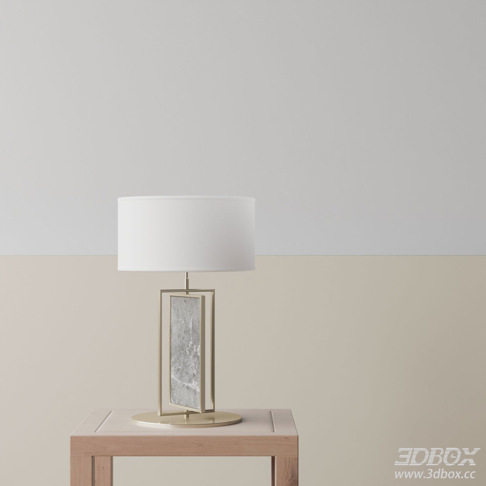 Modern Marble Table Lamp 3D model - thumbnail 1