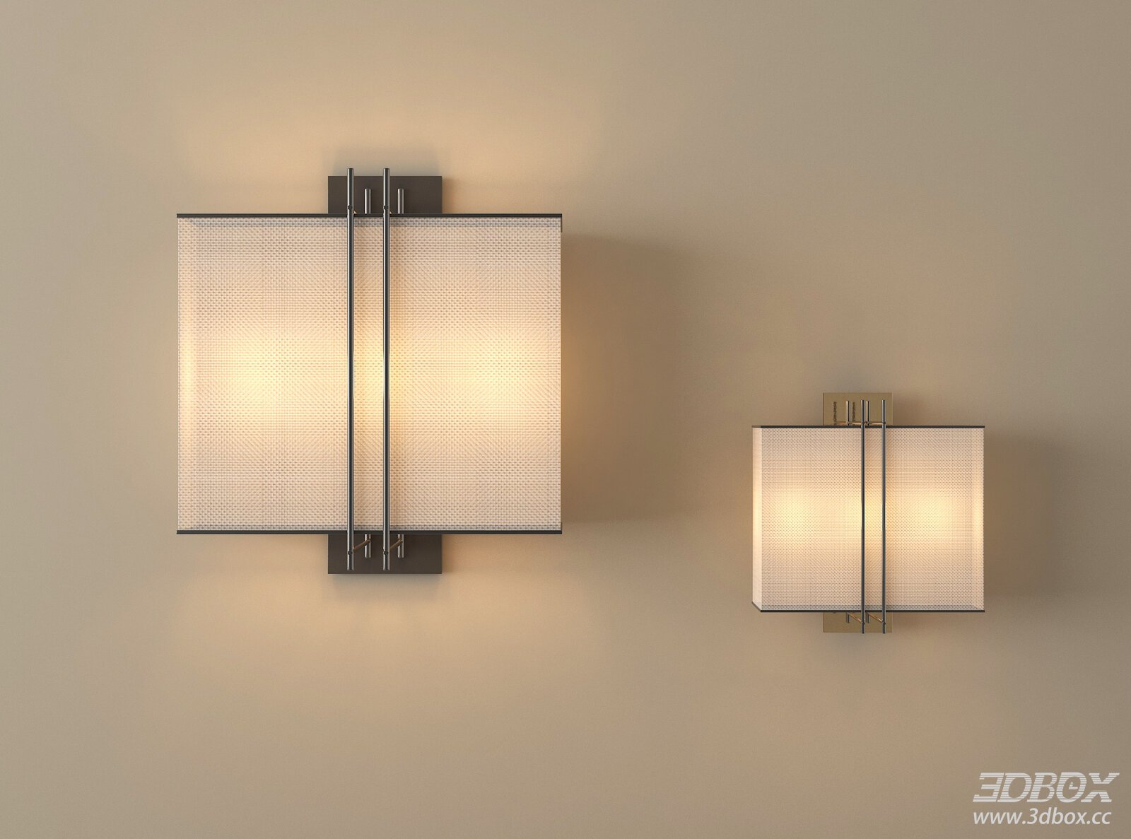 Modern Wall Light Set 3D model - thumbnail 1
