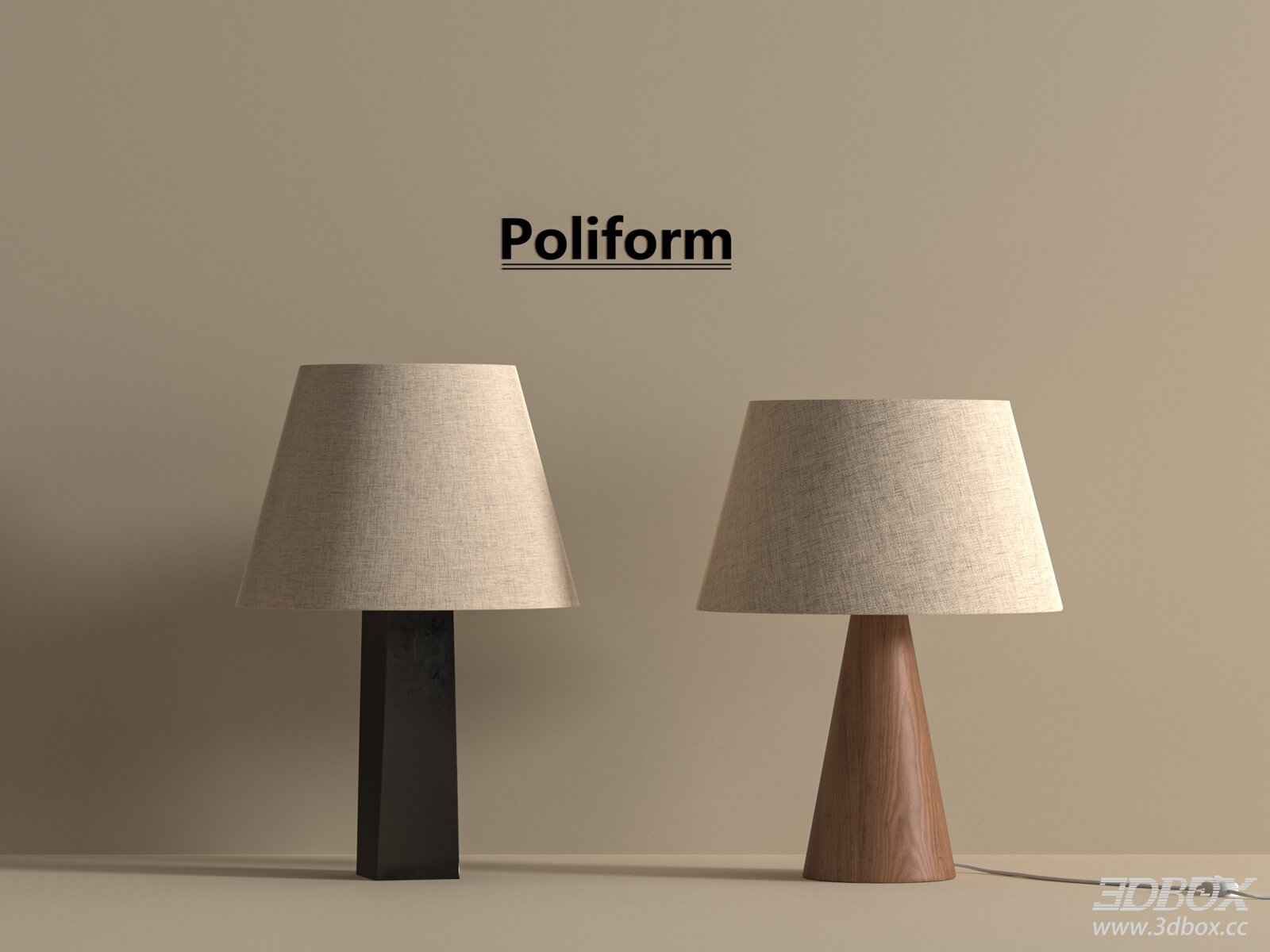 Contemporary Table Lamps by Poliform 3D model - front view