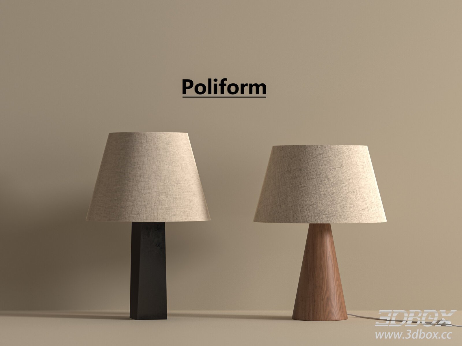 Contemporary Table Lamps by Poliform 3D model - thumbnail 1