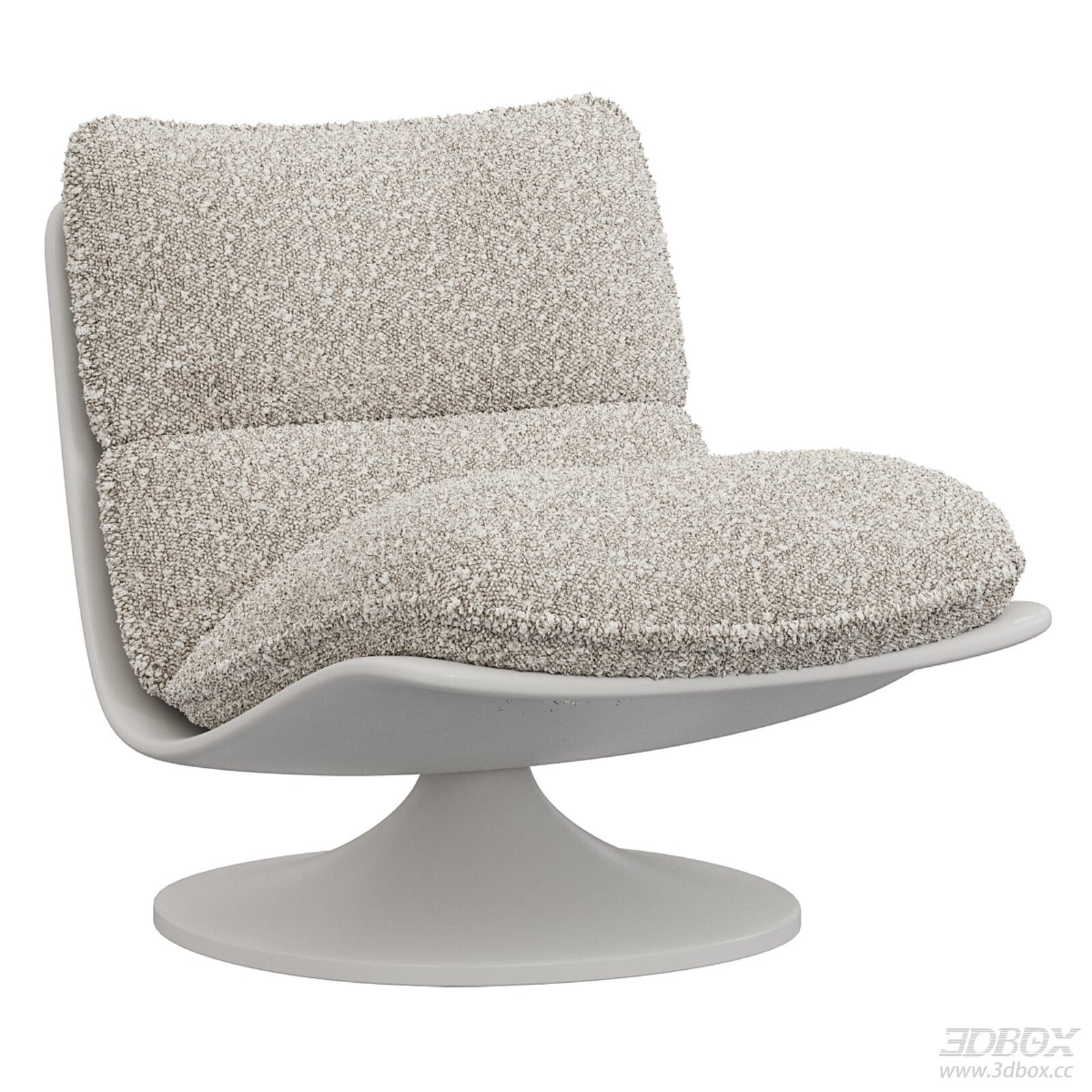 Modern Fabric Armchair 3D model - front view
