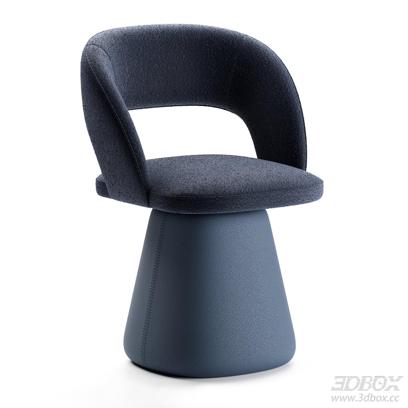 Modern Fabric Armchair 3D model - thumbnail 1