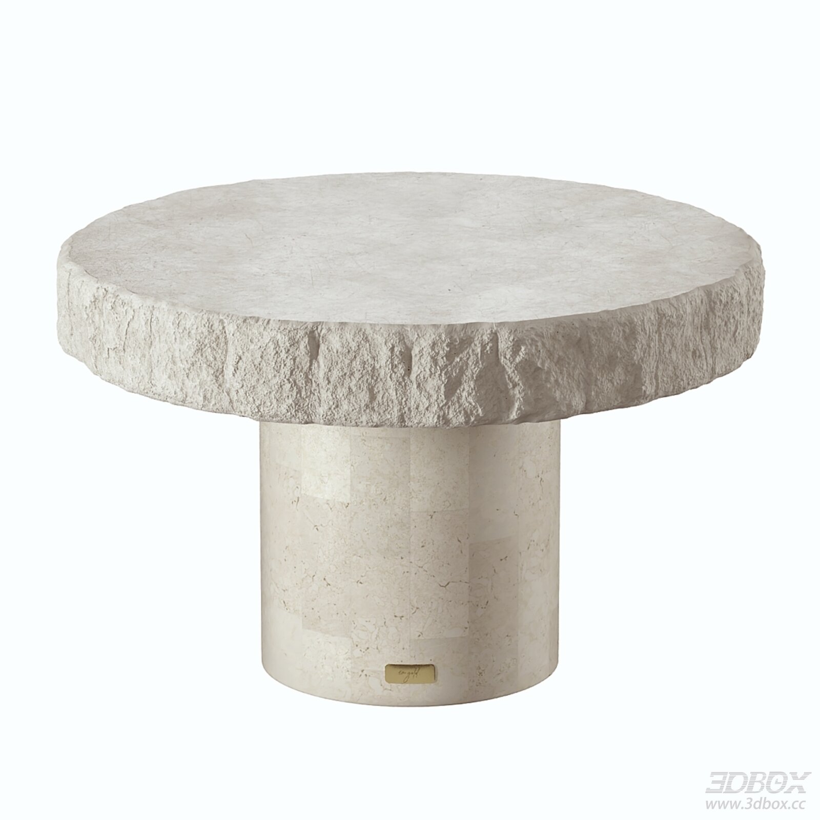 Modern Marble Side Table 3D model - front view