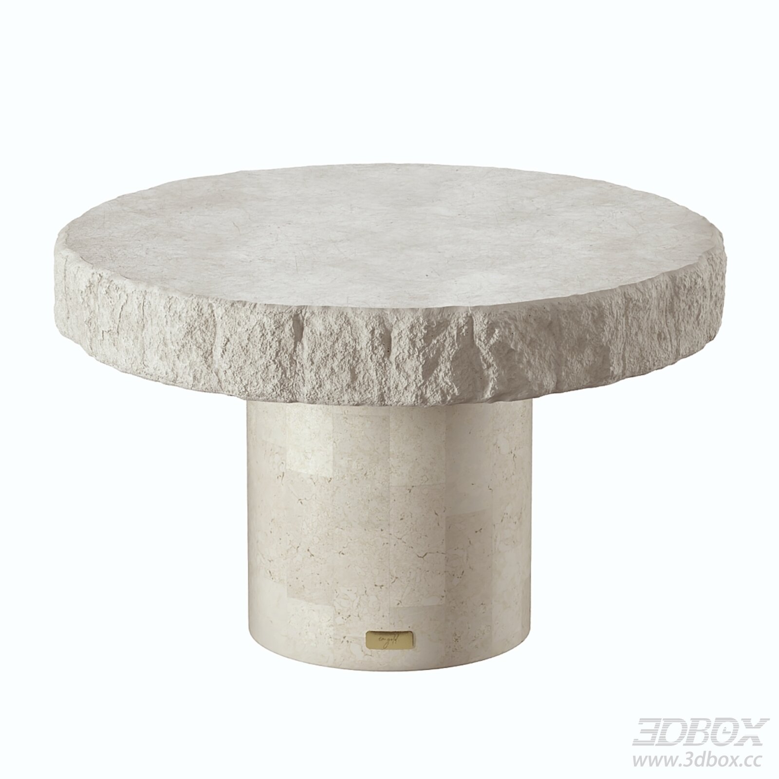 Modern Marble Side Table 3D model - thumbnail 1