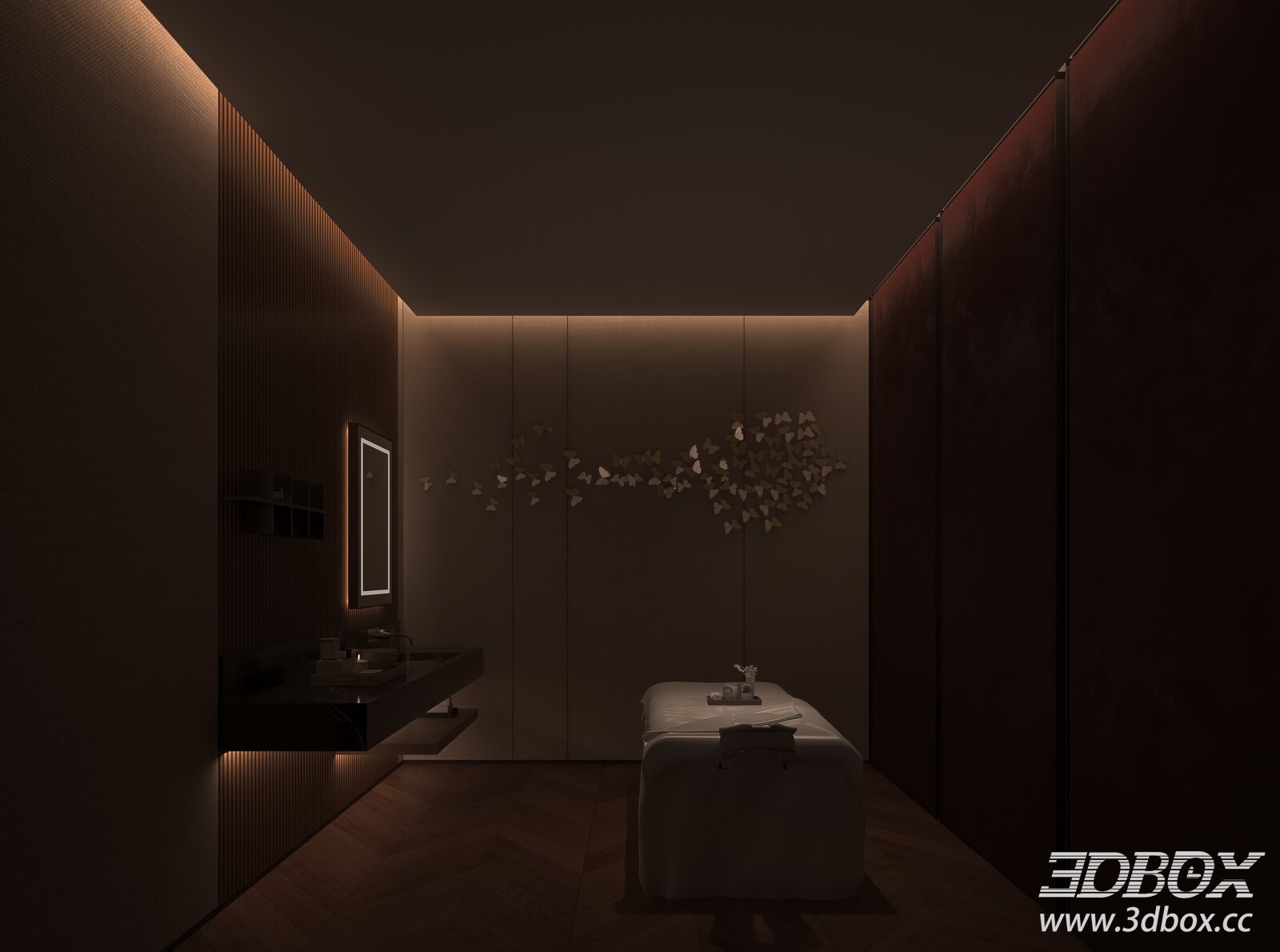 Elegant and Relaxing Spa Room Interior 3D model - thumbnail 1