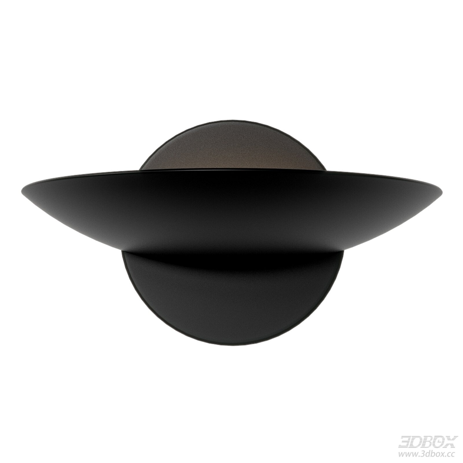 Modern Black Wall - mounted Lighting Fixture 3D model - front view
