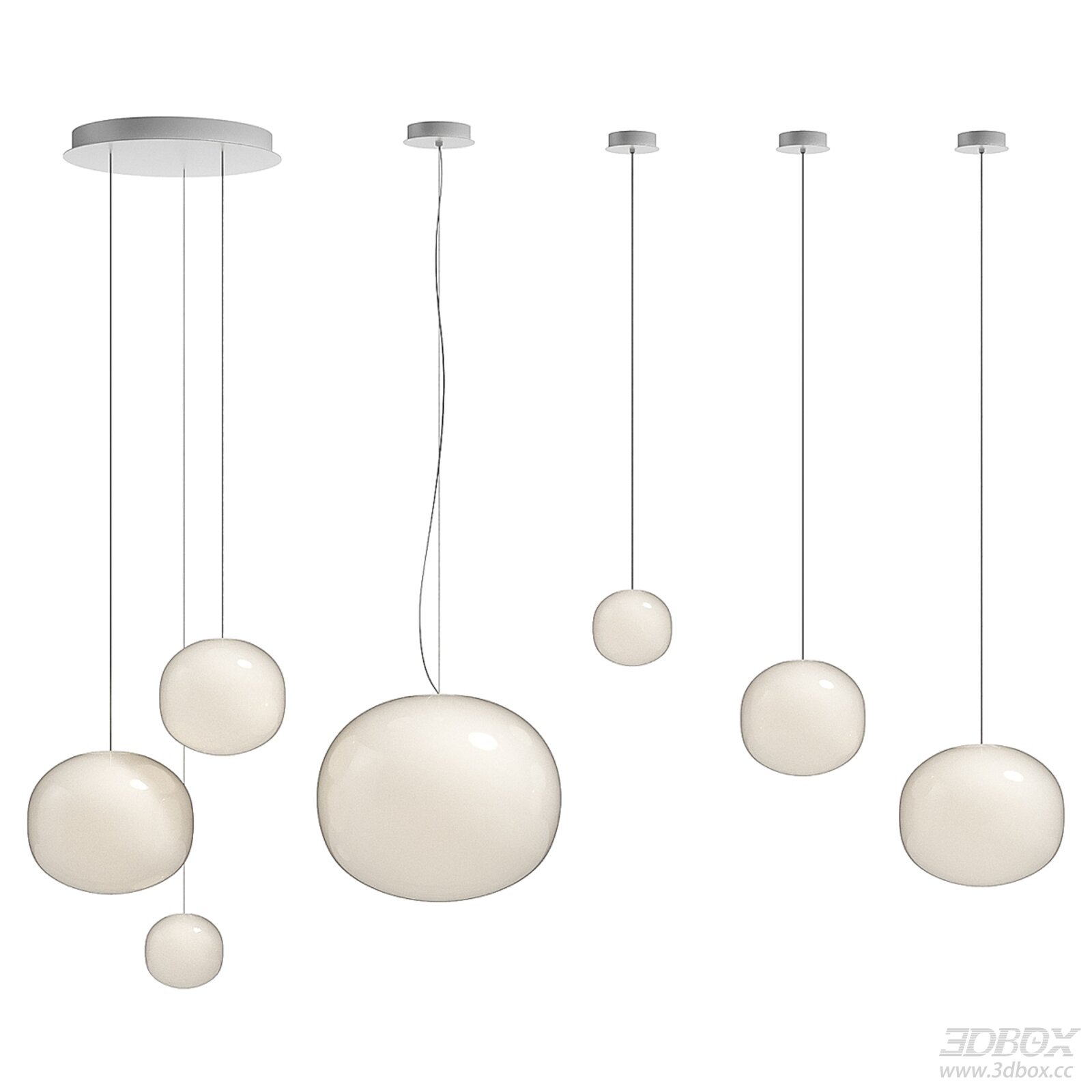 Lodes Volum Suspension Lamps 3D model - front view