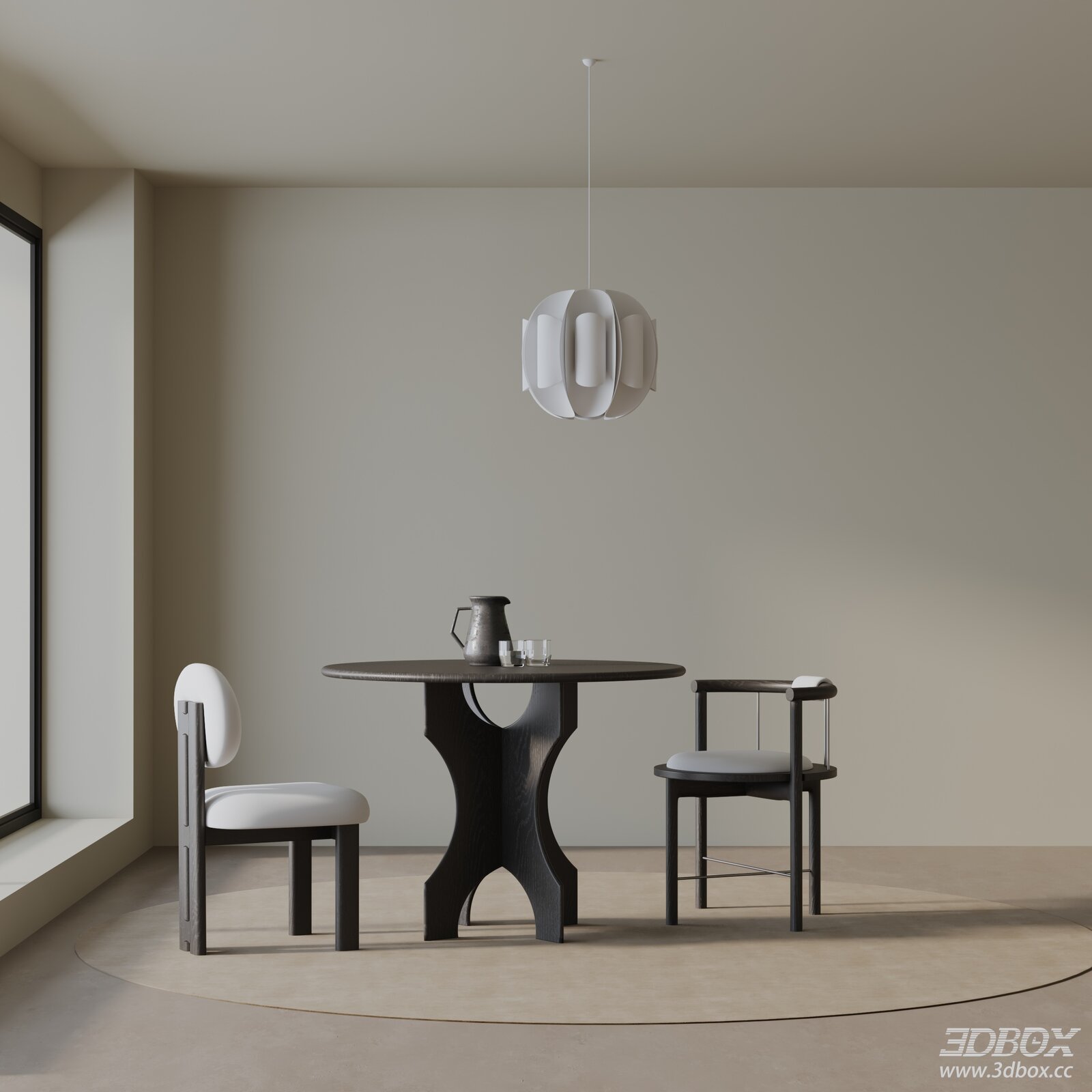 Modern Interior Scene 3D model - front view