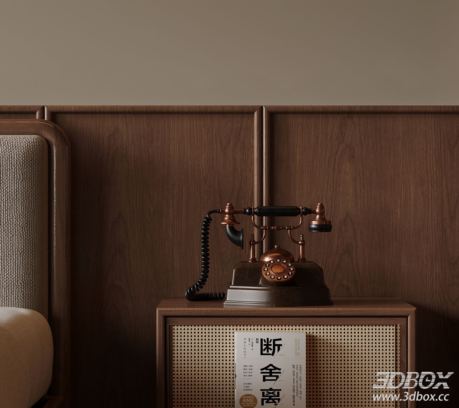 Vintage Telephone Decorative Model 3D model - thumbnail 1