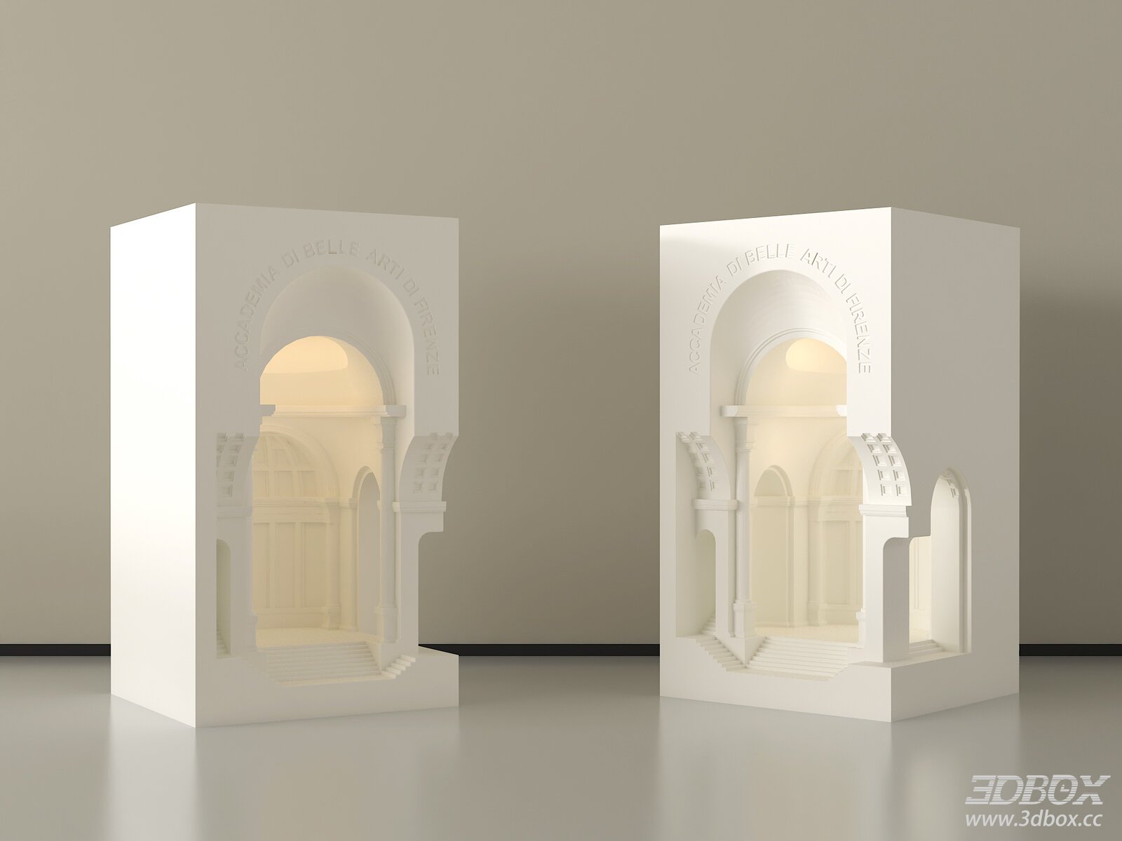Modern Embedded Plaster Ceiling Light 3D model - front view