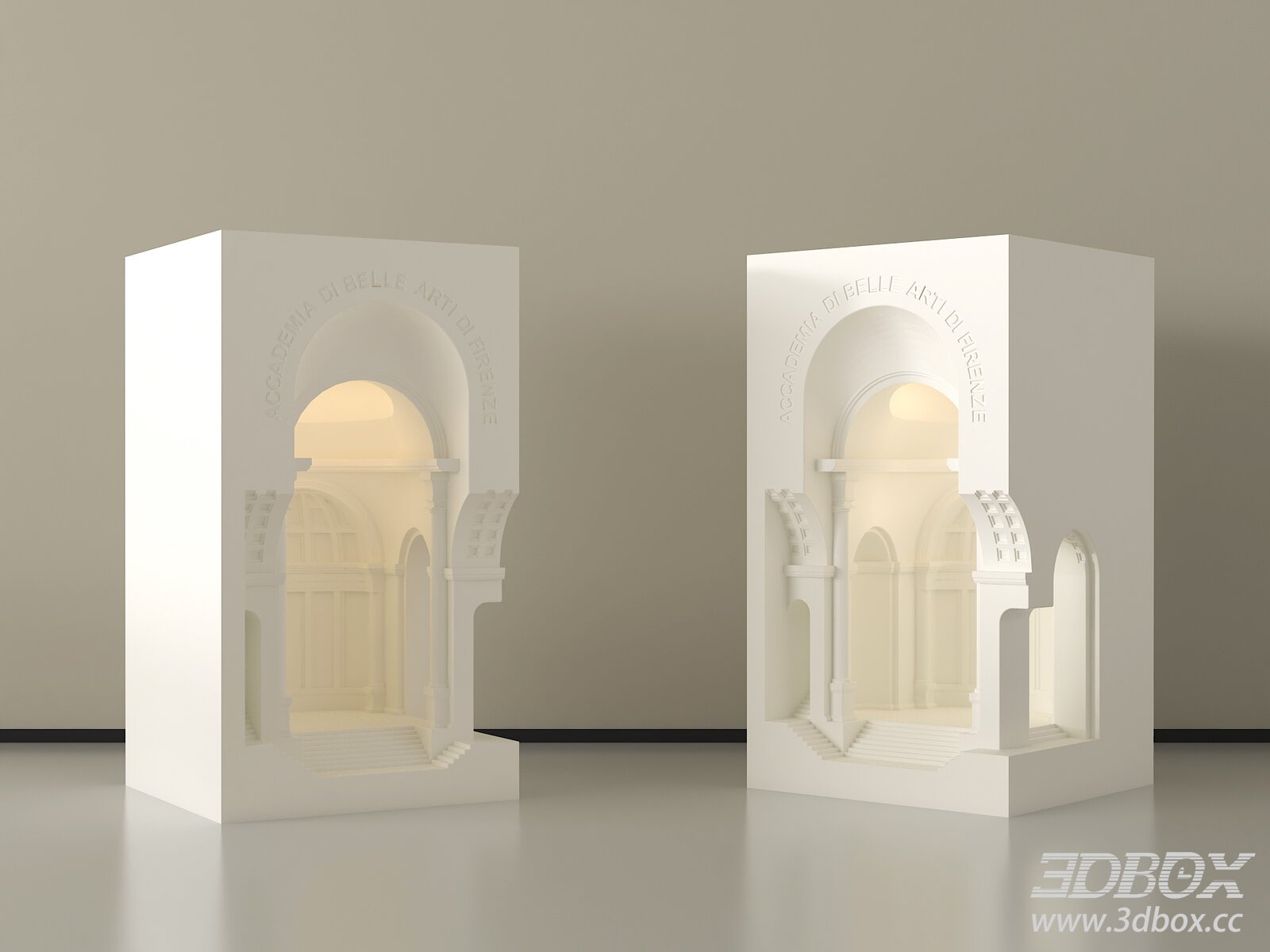 Modern Embedded Plaster Ceiling Light 3D model - thumbnail 1
