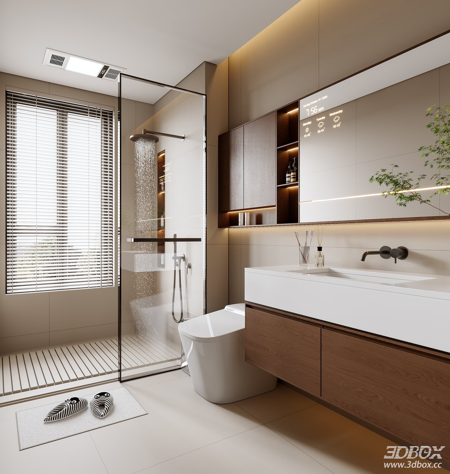 Modern Interior Scene 3D model - front view