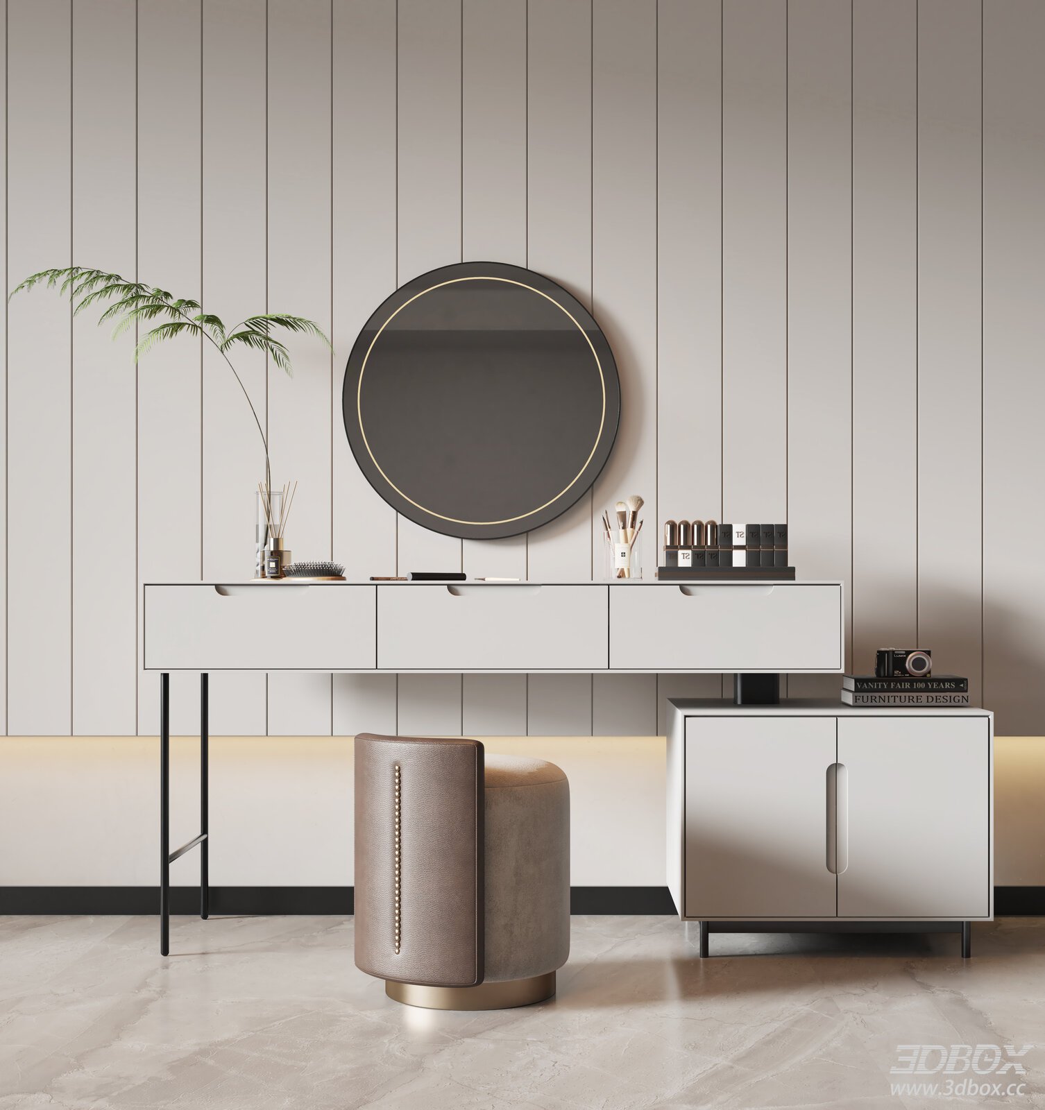 Modern Interior Scene 3D model - front view
