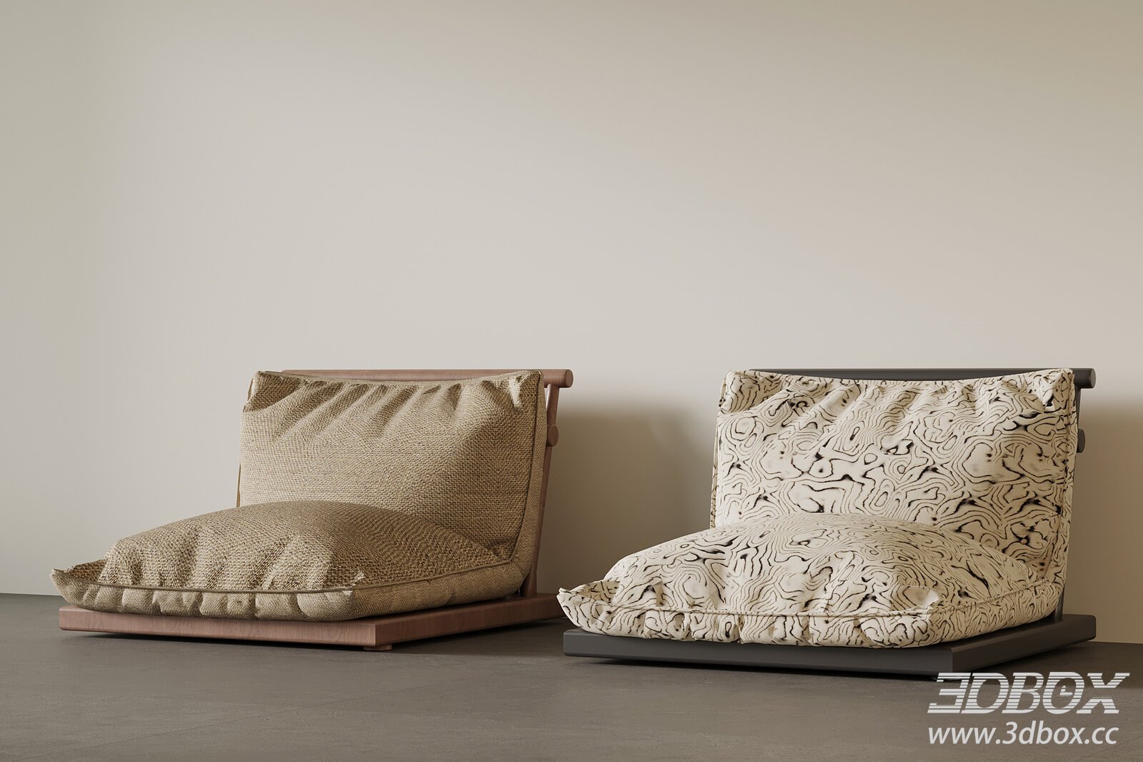 Modern Mid - Century Single Sofas 3D model - thumbnail 1