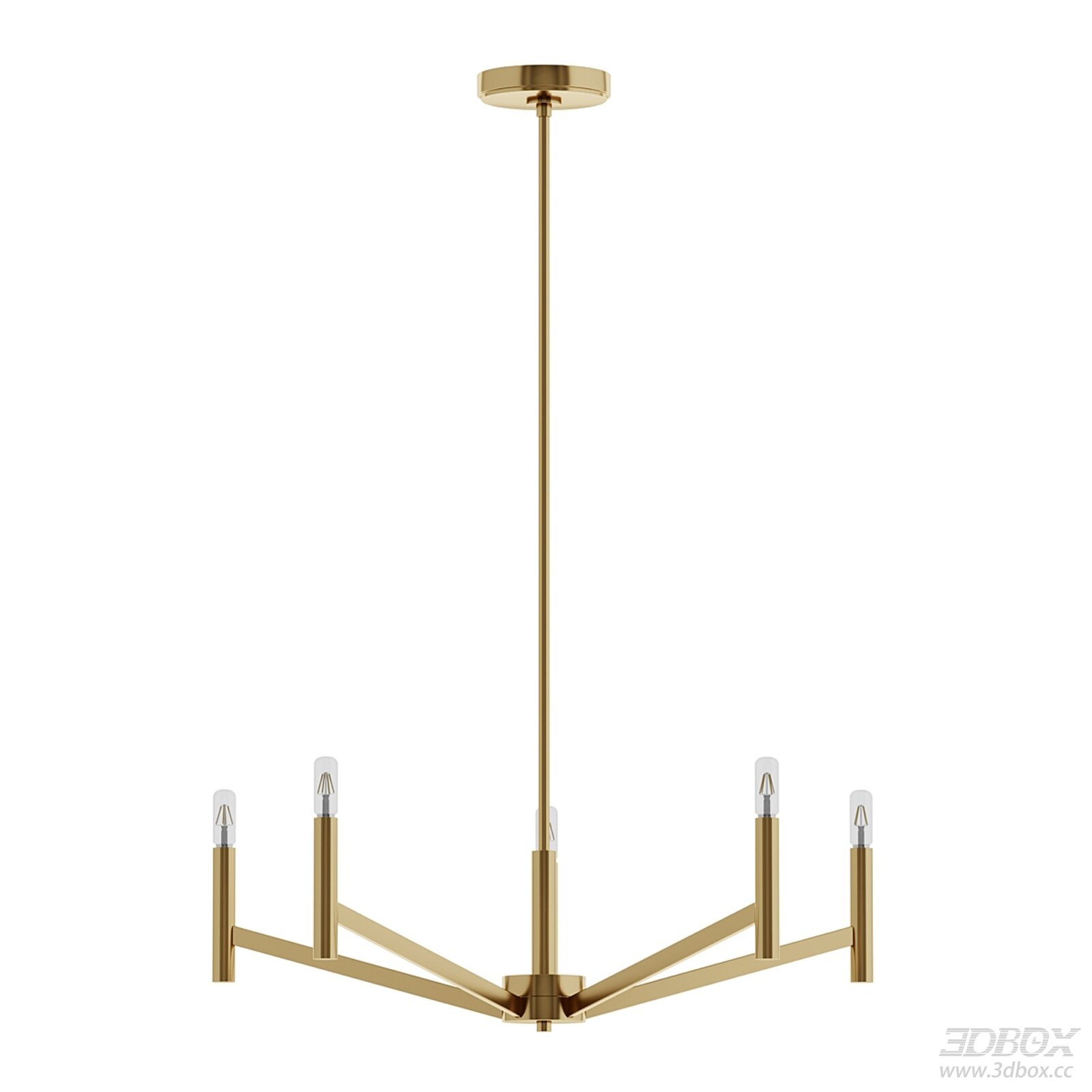 Dawlish 5 - light Pendant by Greyleigh 3D model - front view