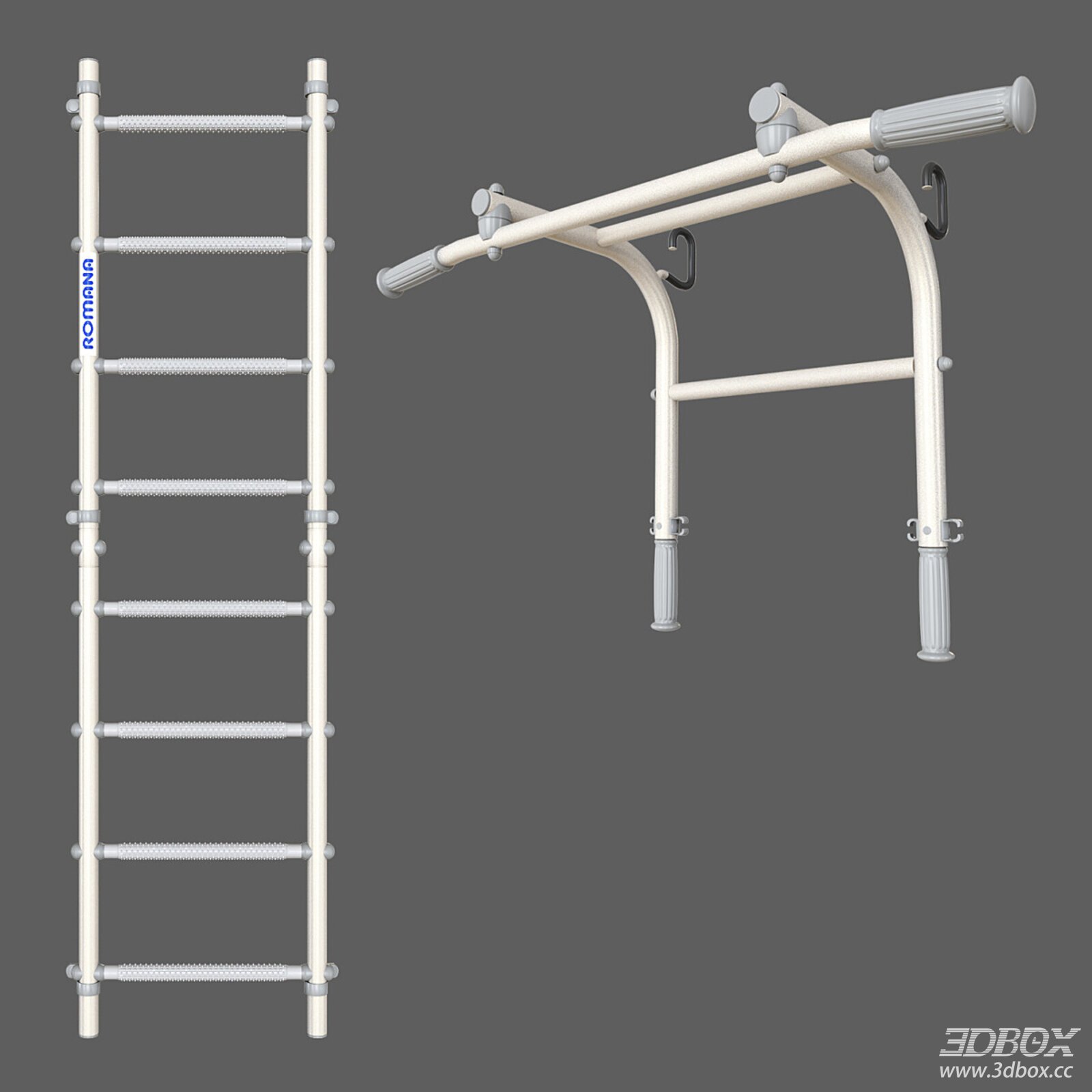 Home Multifunctional Monkey Bars and Chin - Up Bar 3D model - front view