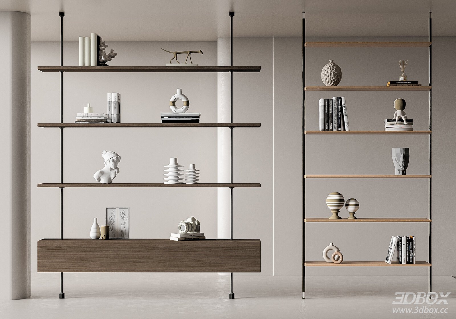 Modern Decorative Shelf 3D model - thumbnail 1