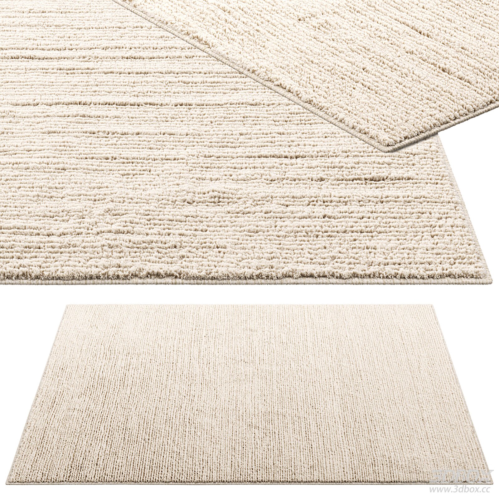 Modern Fabric Carpet 3D model - front view