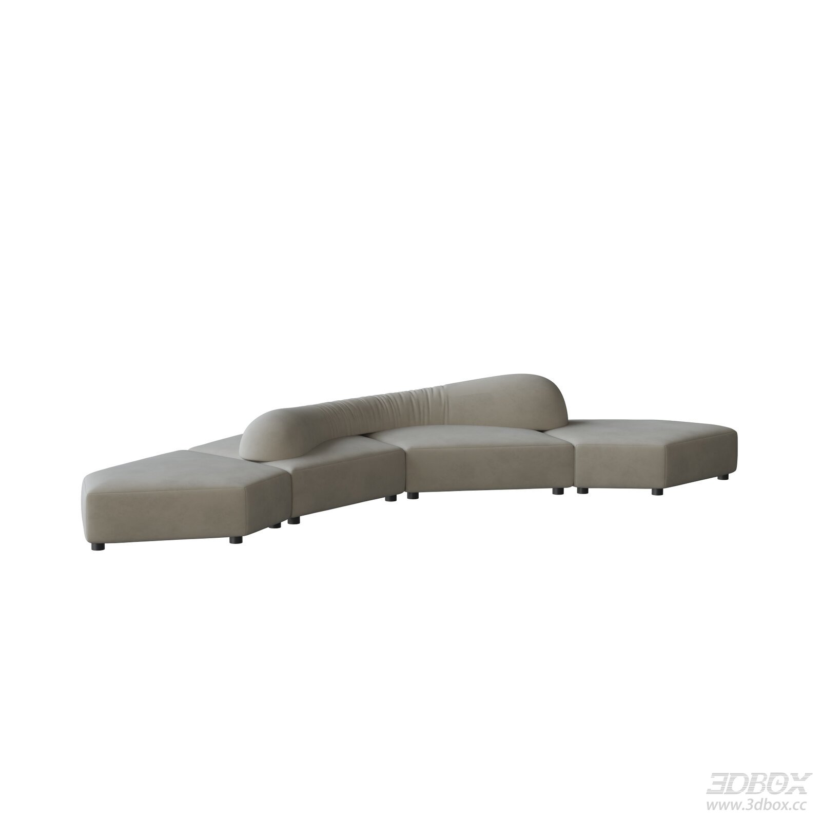 Modern Fabric Sofa Set 3D model - thumbnail 1