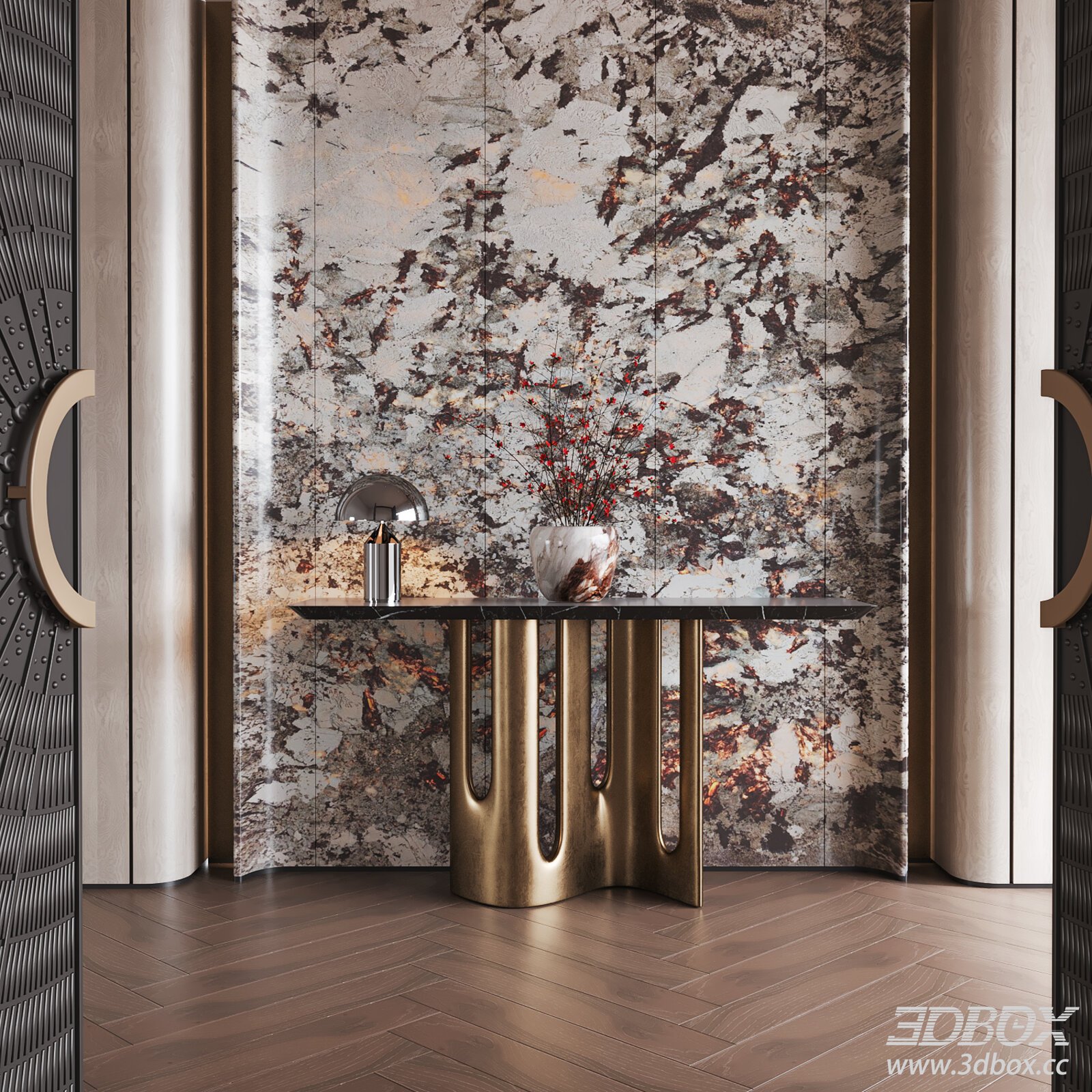 Modern Hallway Console Decoration 3D model - thumbnail 1
