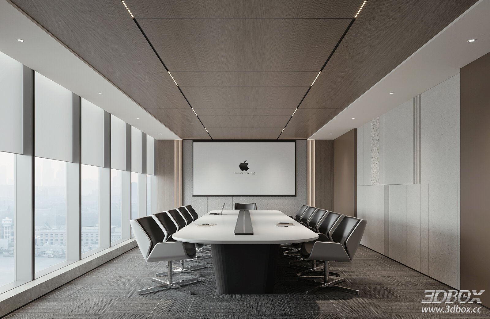 Modern Meeting-Conference Room 3D model - front view