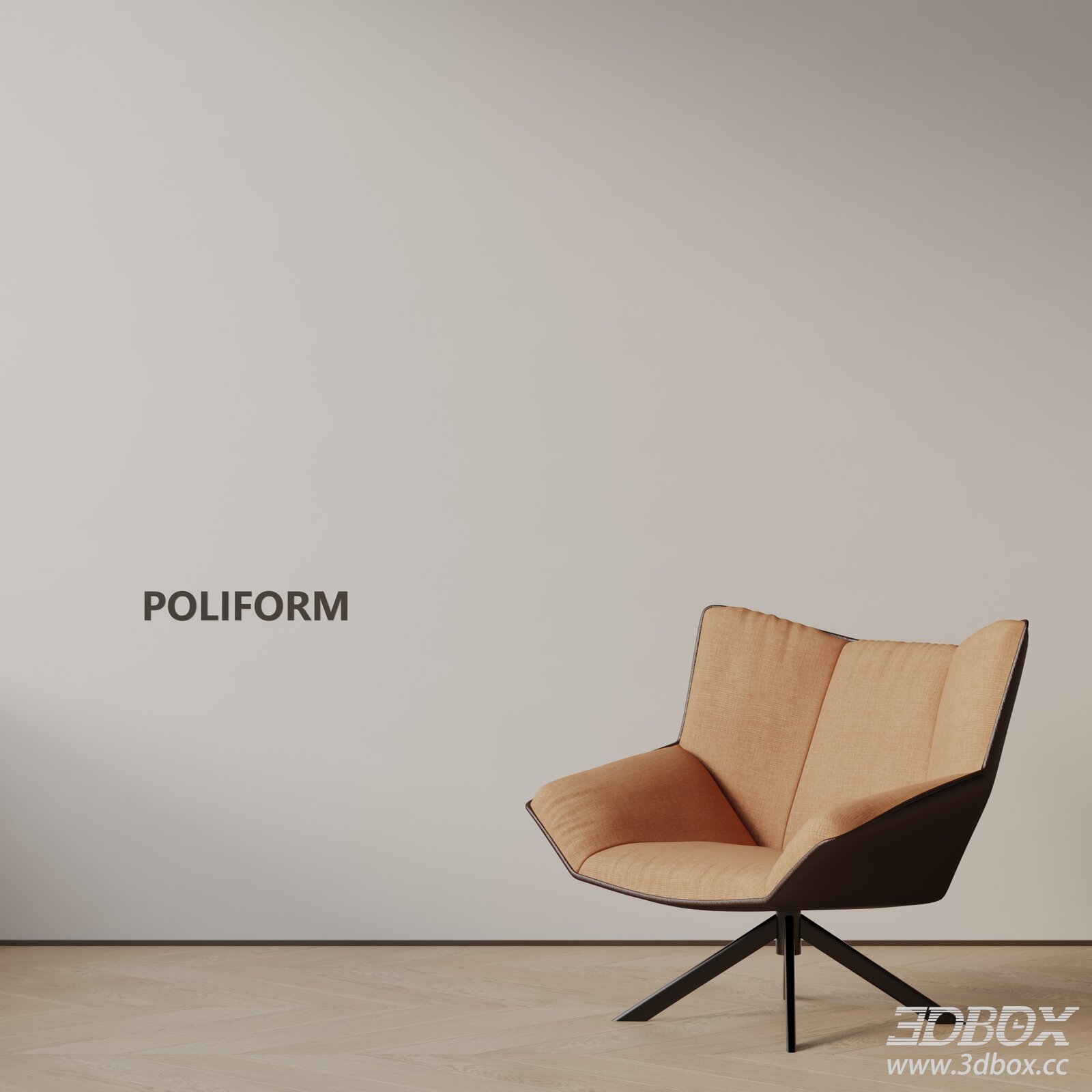 Modern Lounge Armchair 3D model - thumbnail 1
