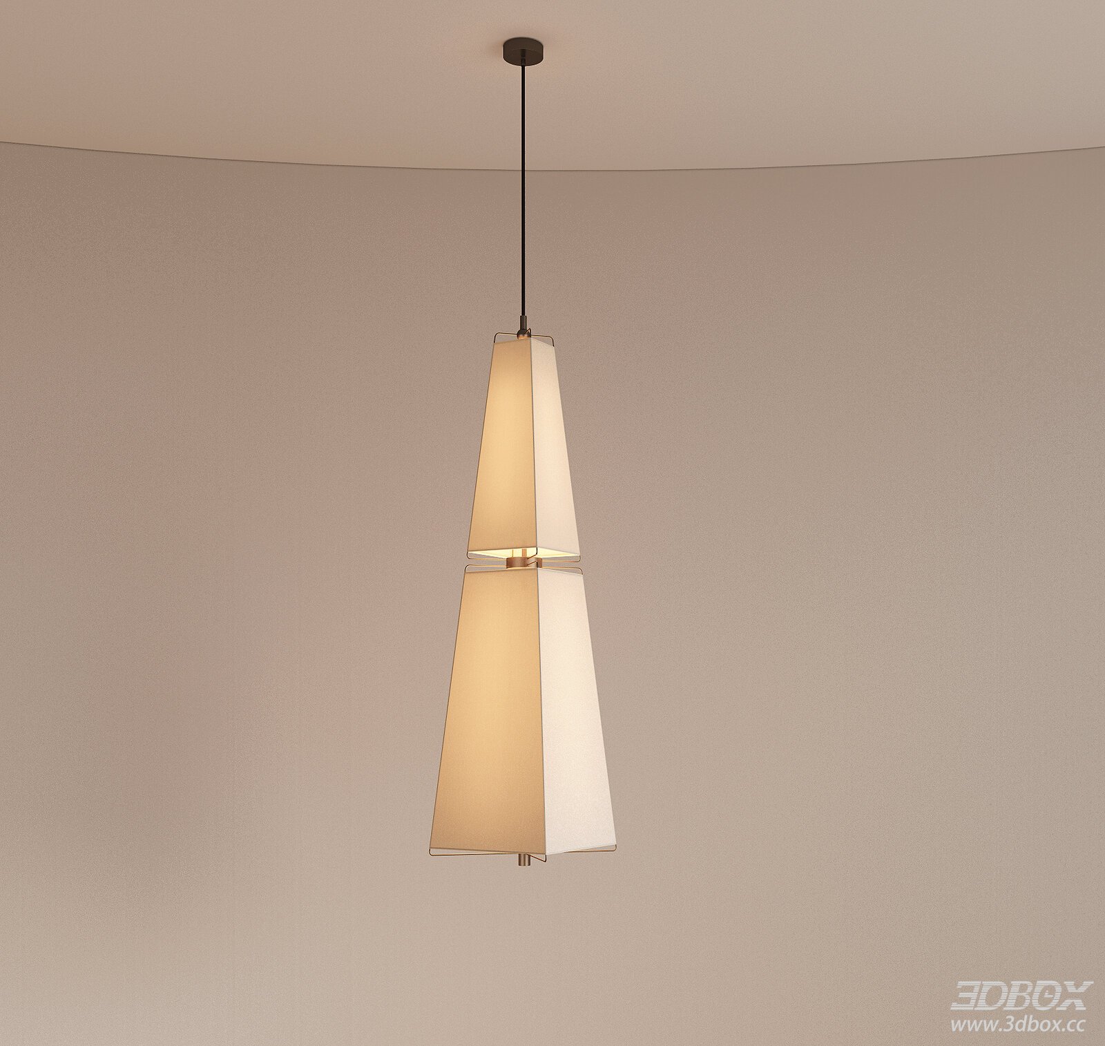 Modern Pendant Lamp with Unique Shape 3D model - front view