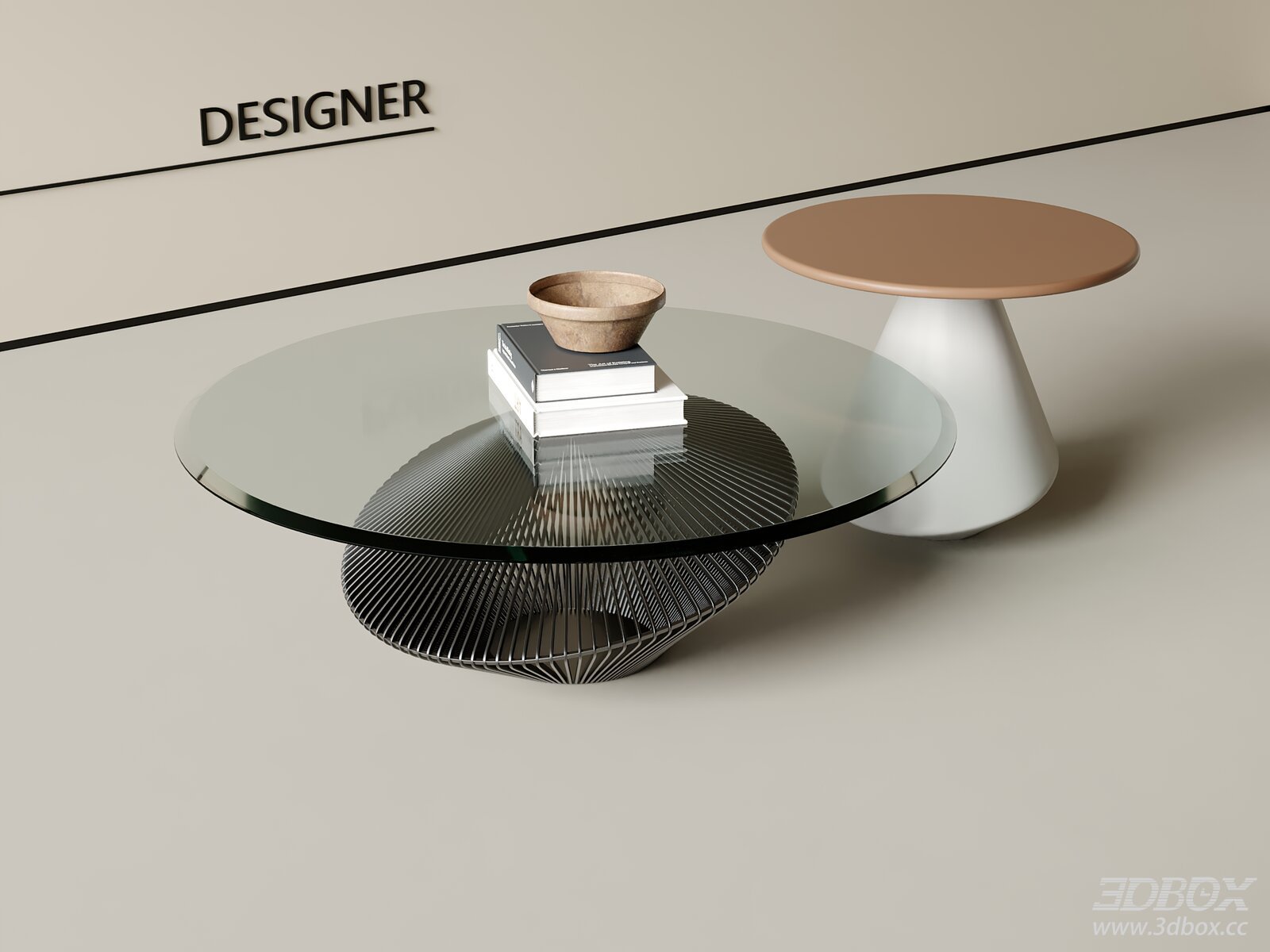 Modern Round Coffee Tables 3D model - thumbnail 1